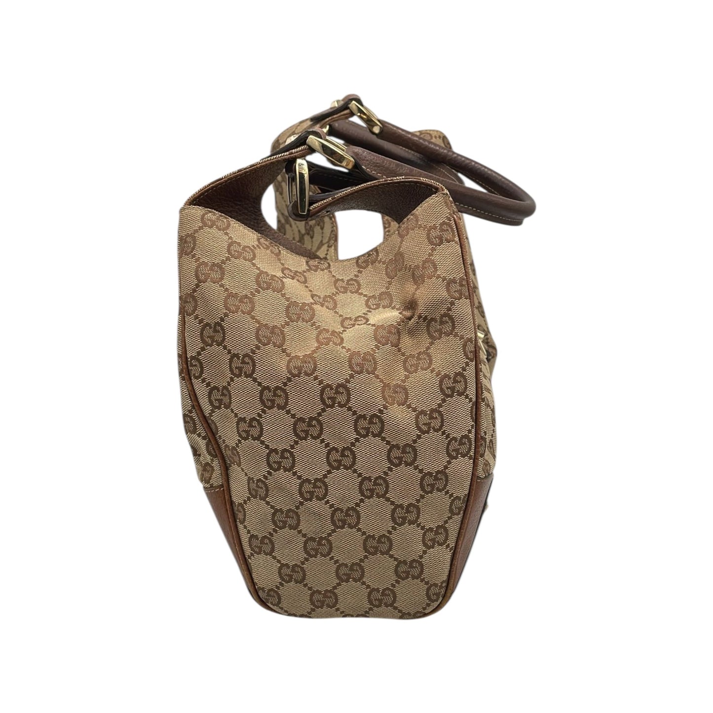 GLM-- Jackie Hobo Piston Lock Brown Medium Brown GG Canvas