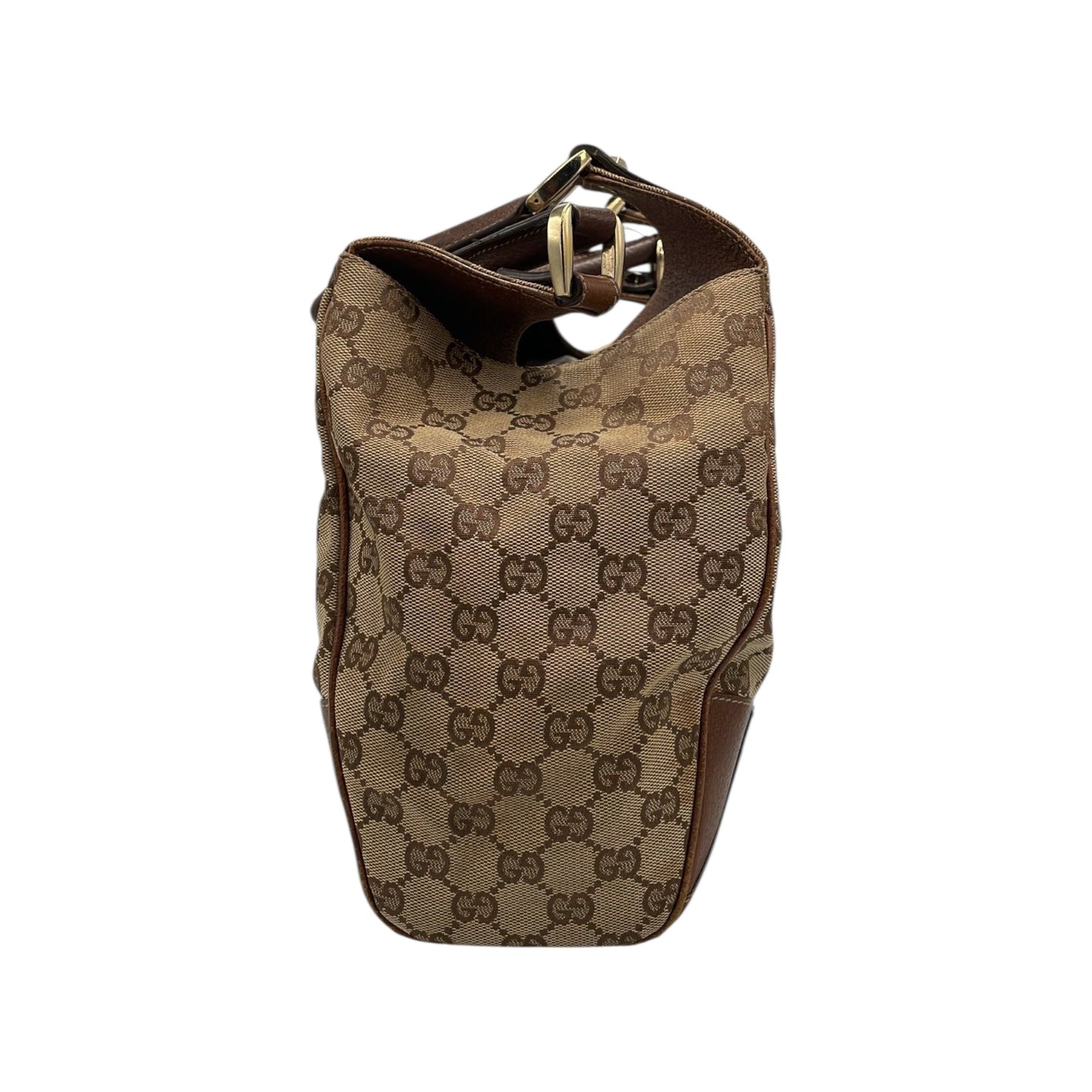GLM-- Jackie Hobo Piston Lock Brown Medium Brown GG Canvas