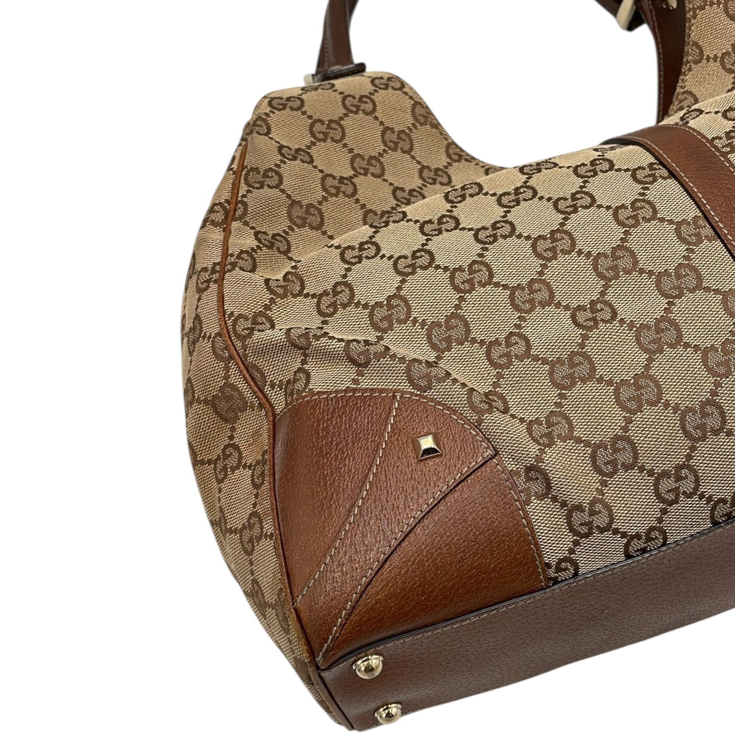GLM-- Jackie Hobo Piston Lock Brown Medium Brown GG Canvas