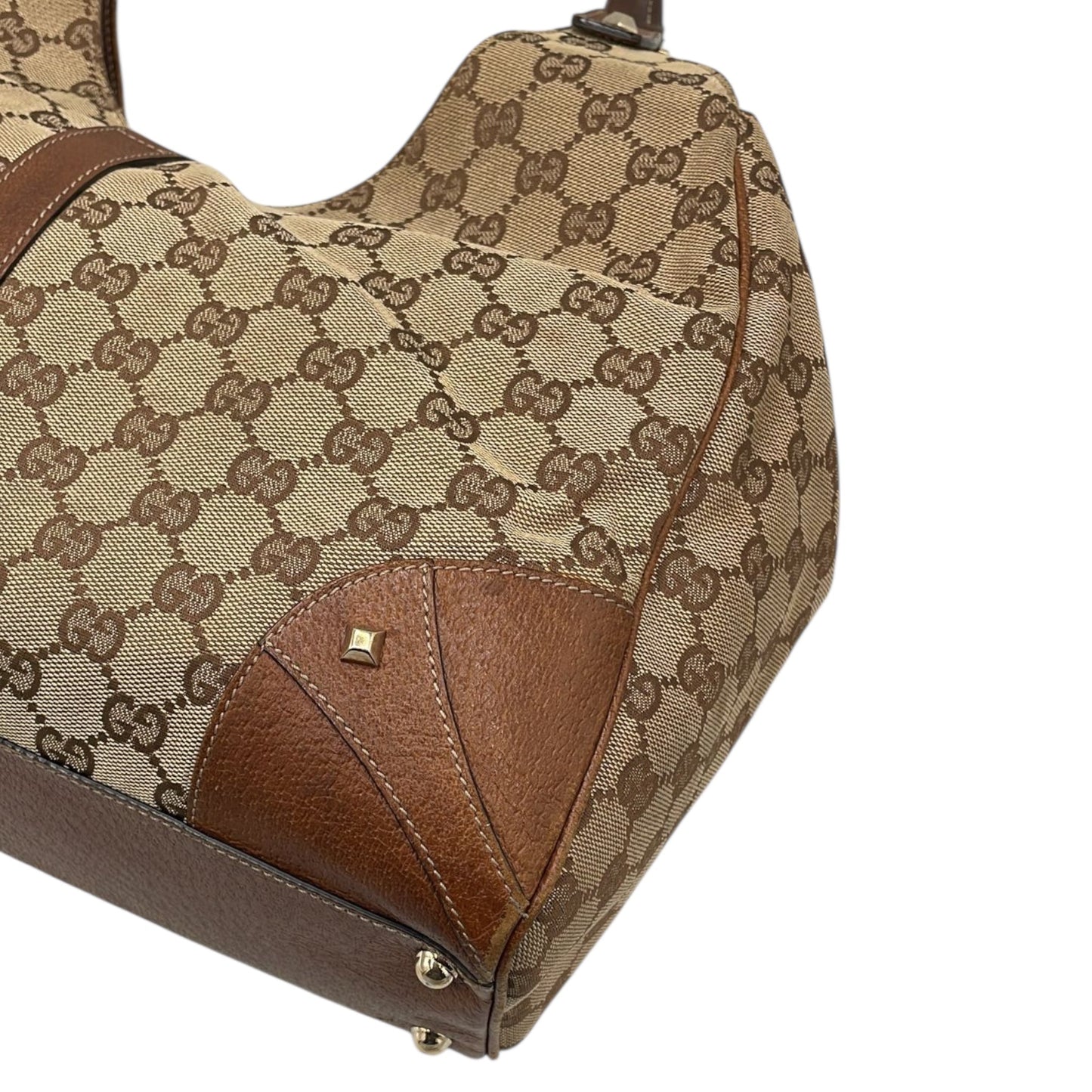 GLM-- Jackie Hobo Piston Lock Brown Medium Brown GG Canvas
