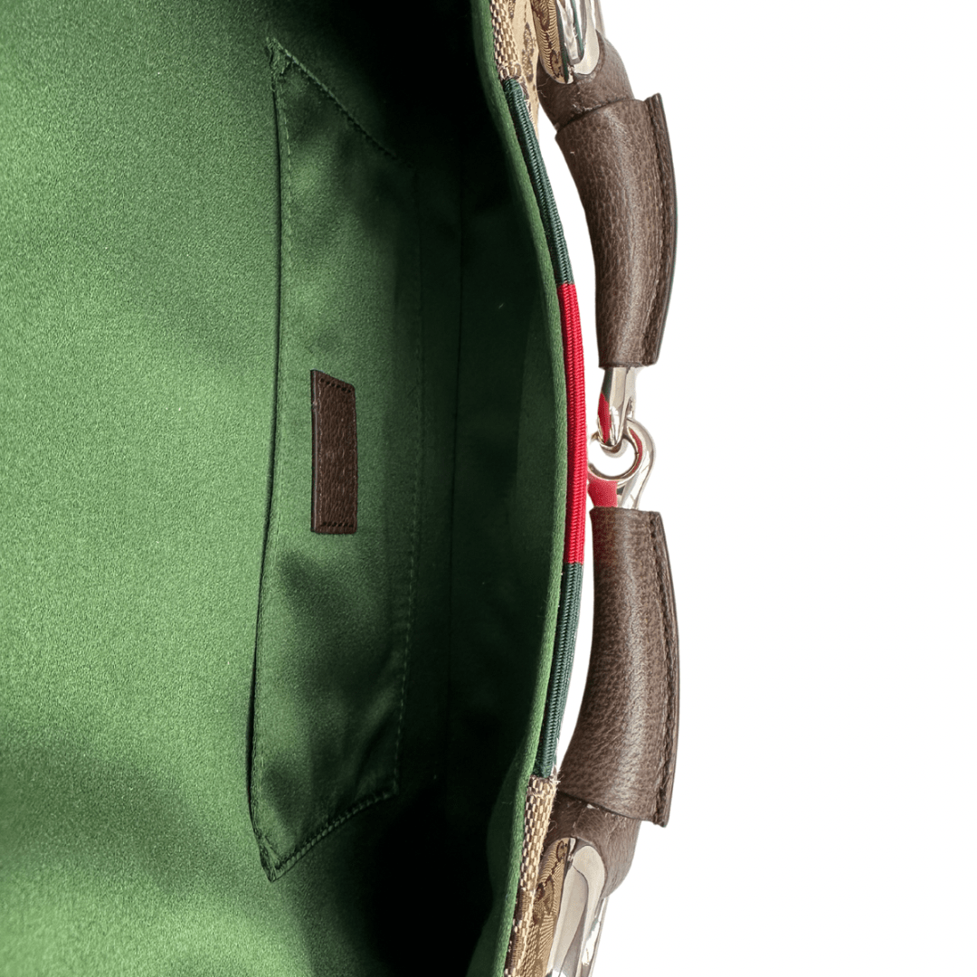 GLM-- GG Canvas Horsebit Web Chain Bag