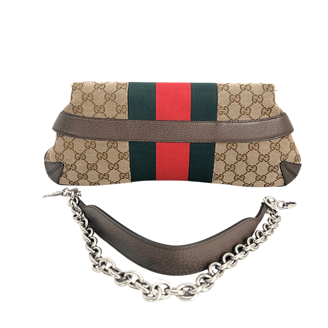 GLM-- GG Canvas Horsebit Web Chain Bag