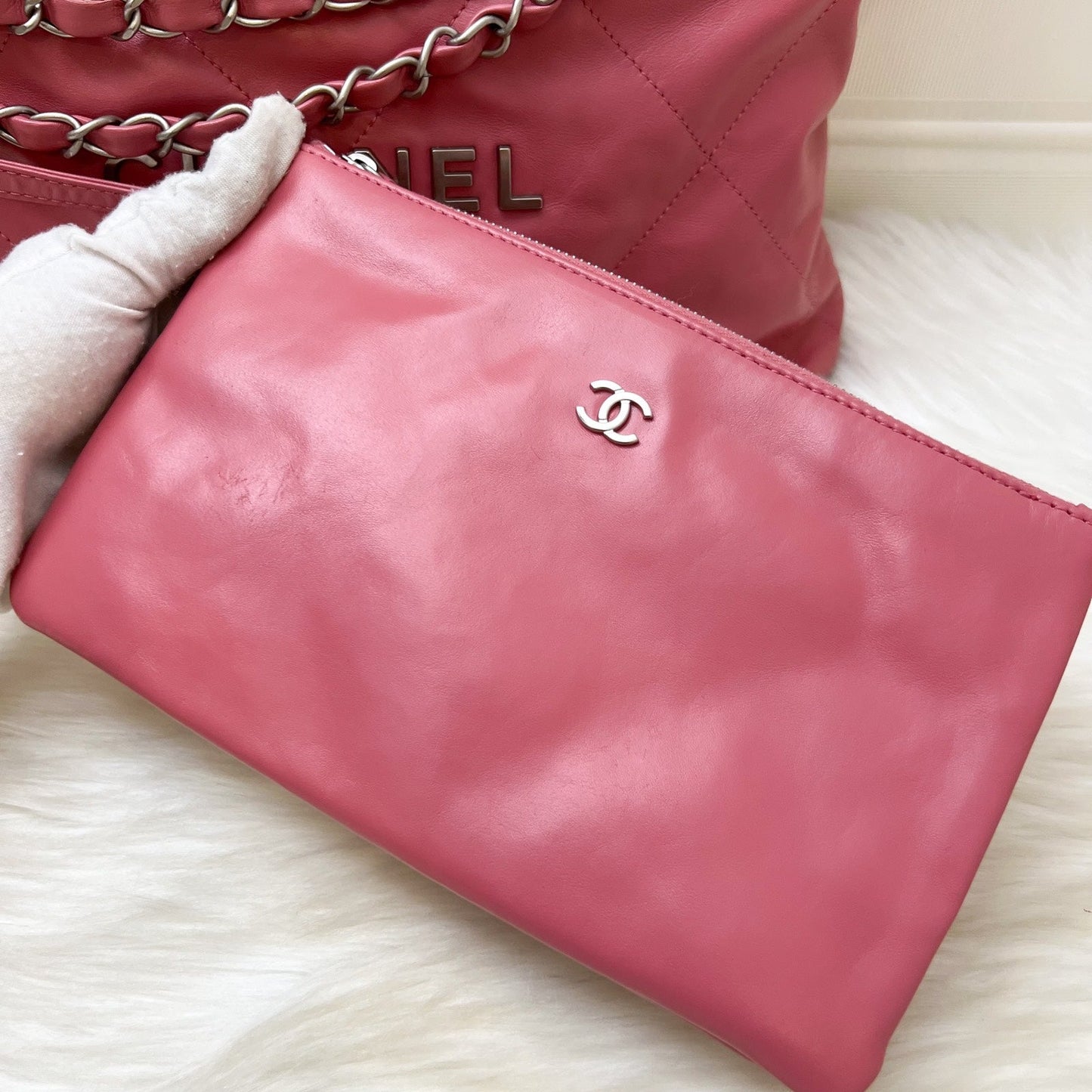 GLM-22 Small Hobo Bag in 23B Pink Calfskin and SHW (Model: AS3260)