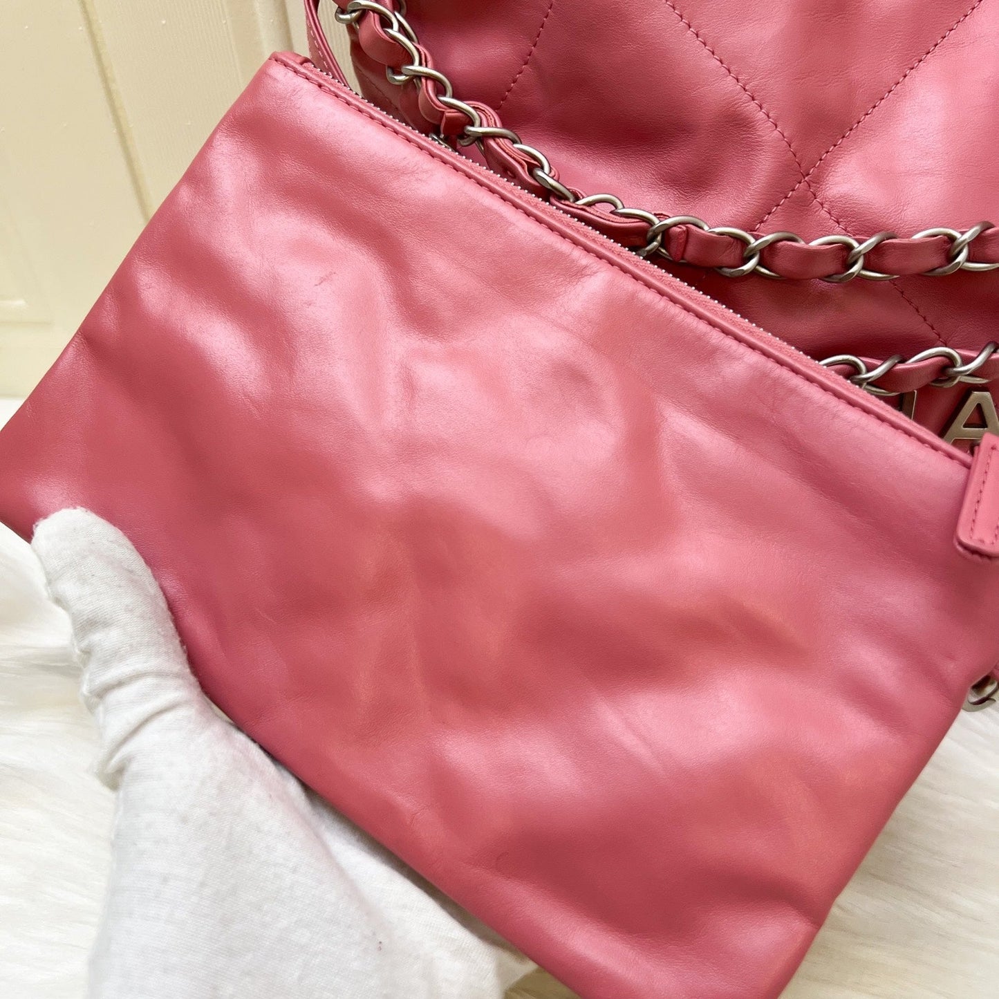 GLM-22 Small Hobo Bag in 23B Pink Calfskin and SHW (Model: AS3260)