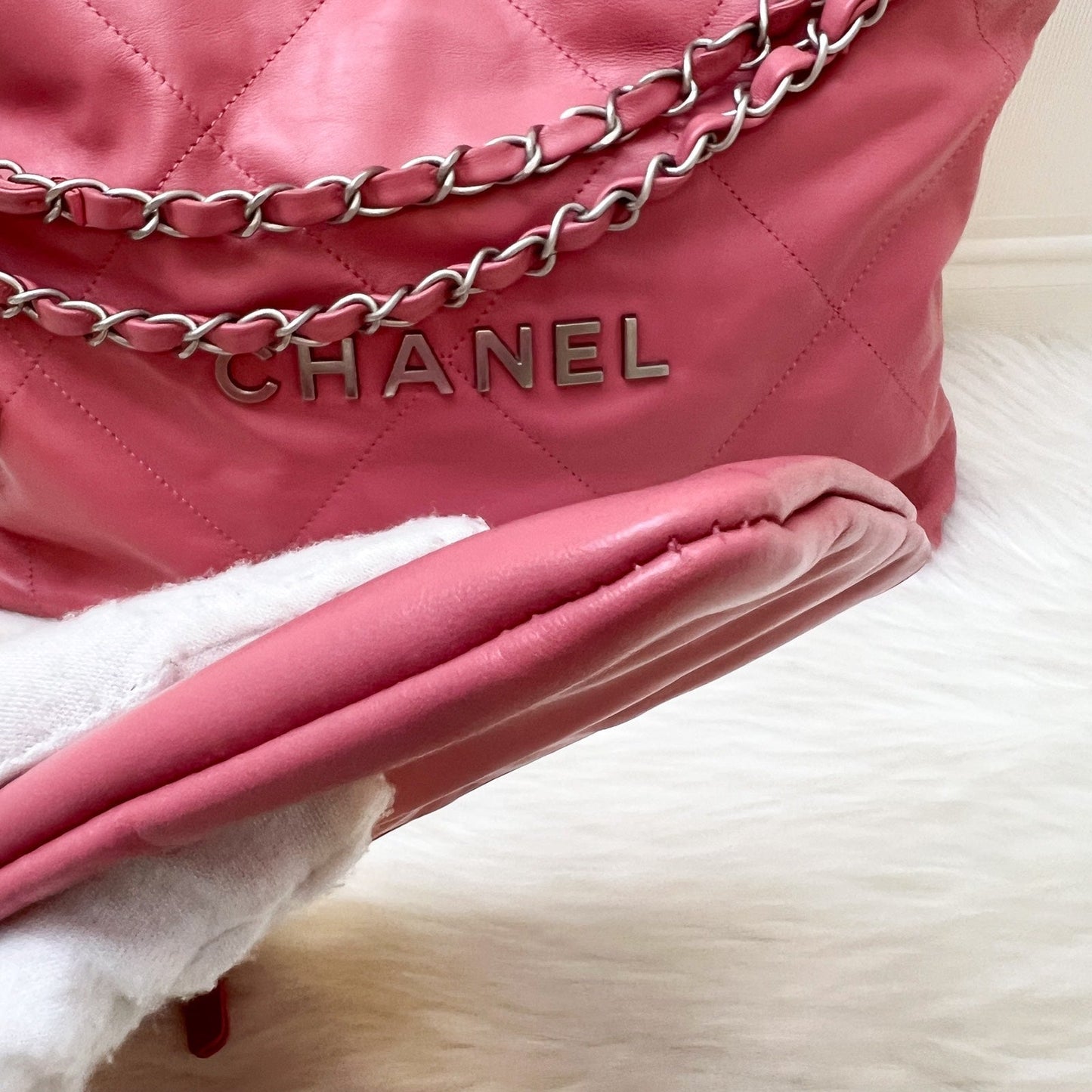 GLM-22 Small Hobo Bag in 23B Pink Calfskin and SHW (Model: AS3260)