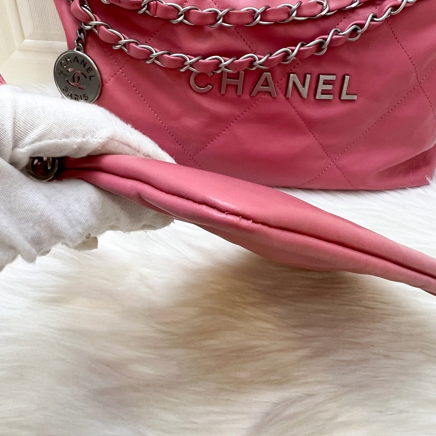 GLM-22 Small Hobo Bag in 23B Pink Calfskin and SHW (Model: AS3260)