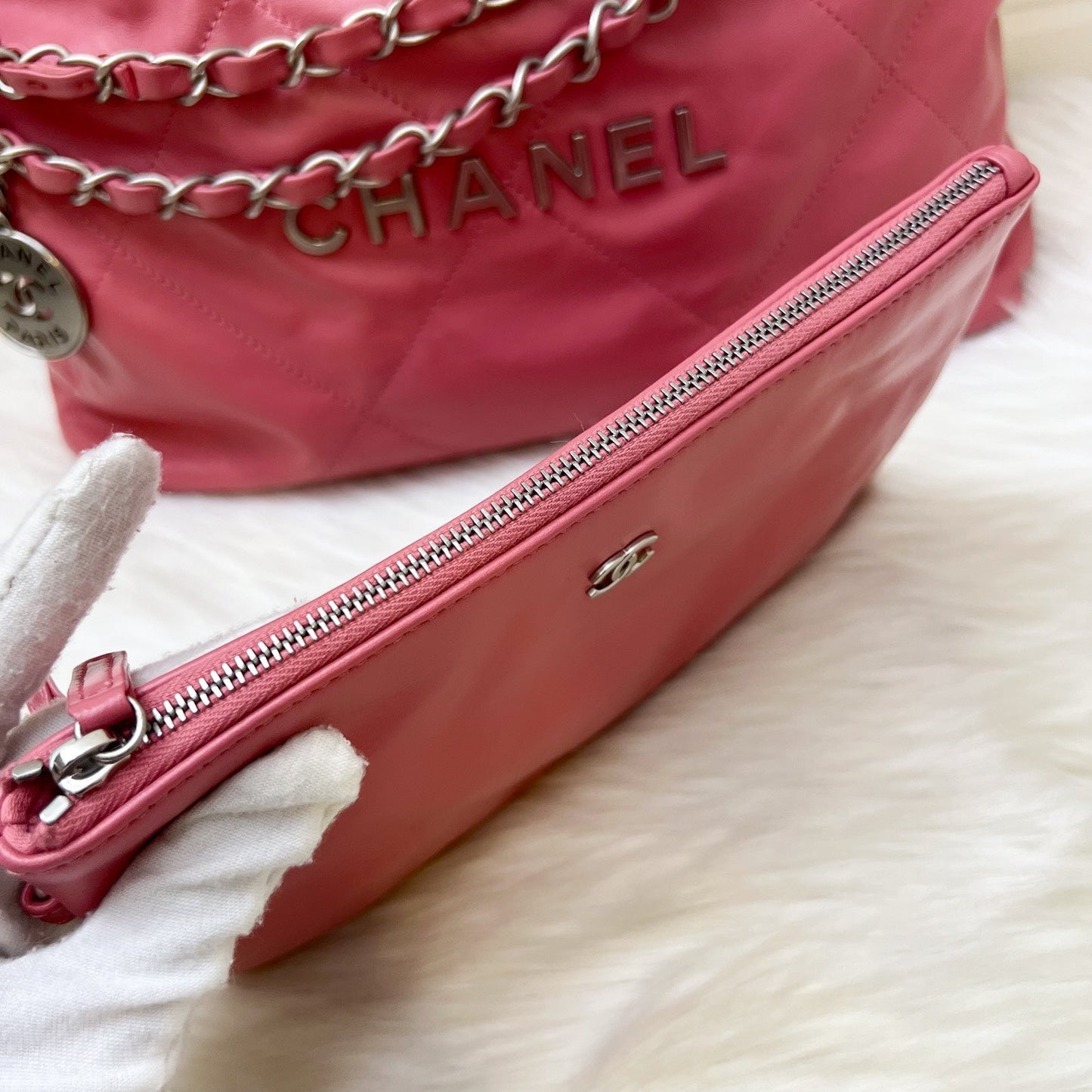 GLM-22 Small Hobo Bag in 23B Pink Calfskin and SHW (Model: AS3260)