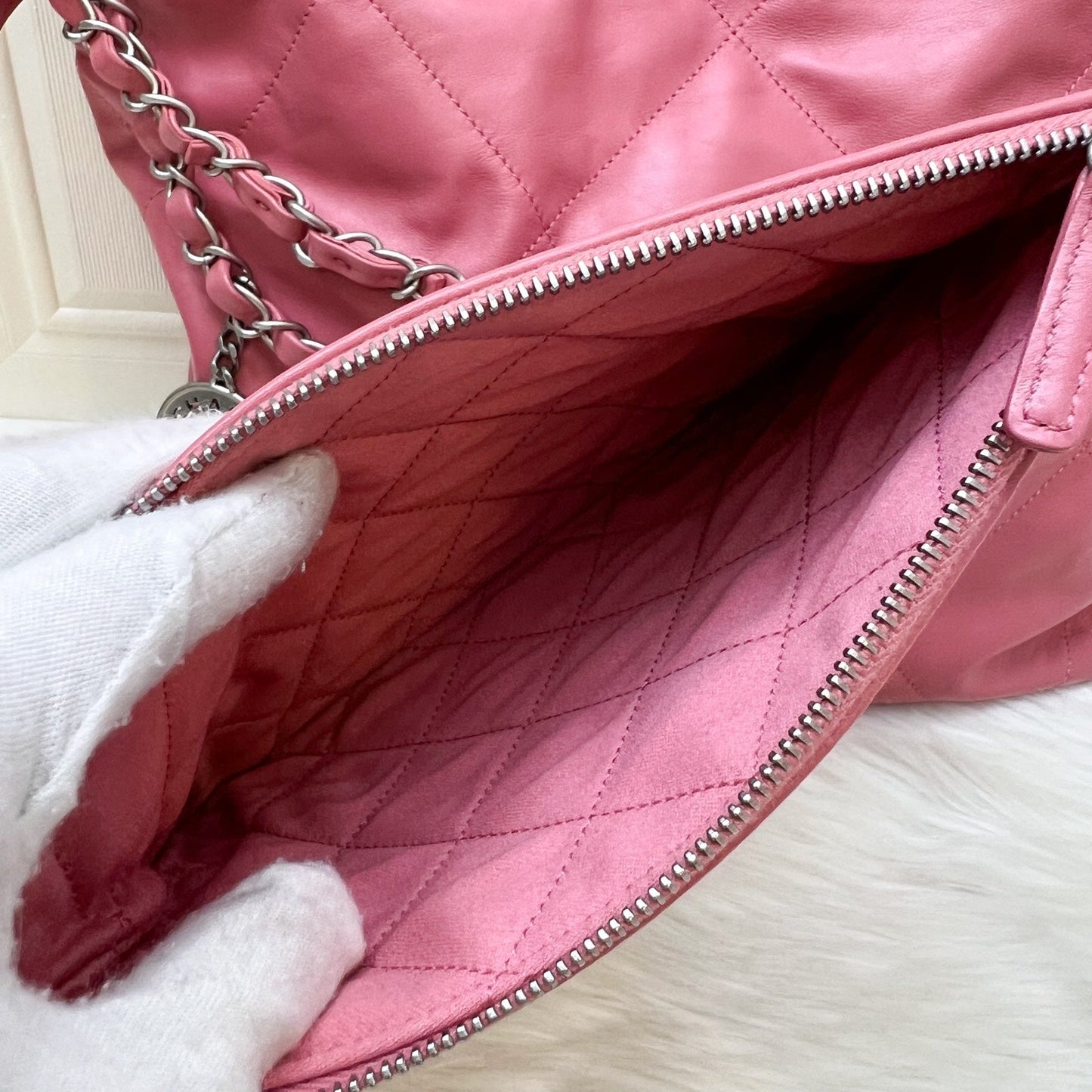 GLM-22 Small Hobo Bag in 23B Pink Calfskin and SHW (Model: AS3260)