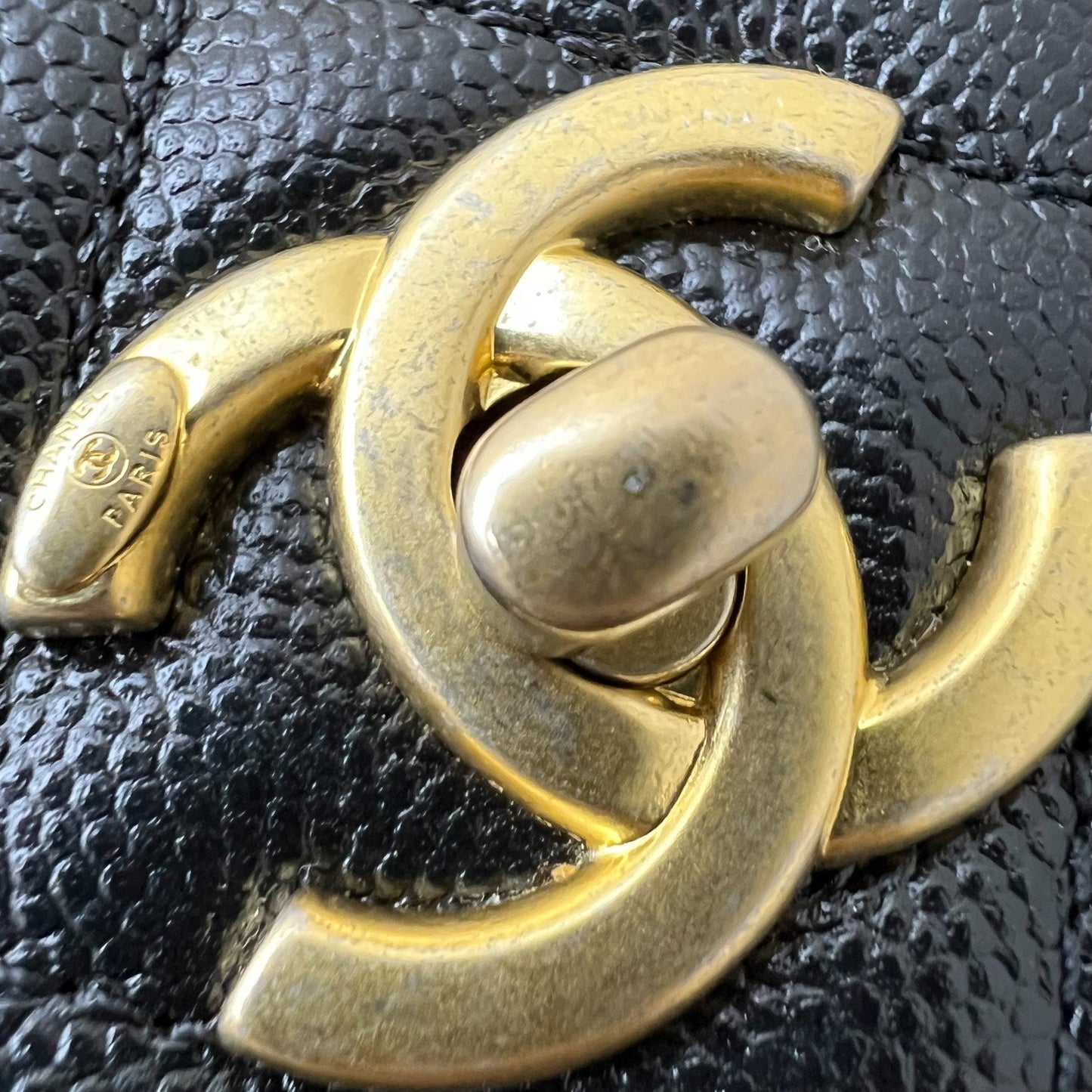 GLM-23A Seasonal Flap Bag in Black Caviar and AGHW