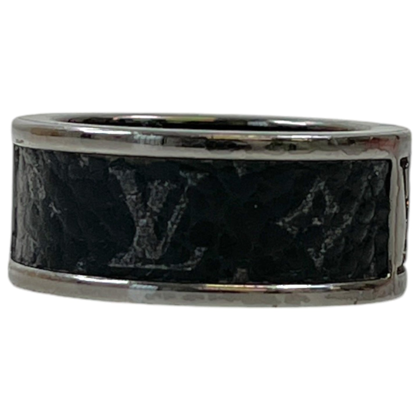 Men's Monogram Logo Ring Black Size M