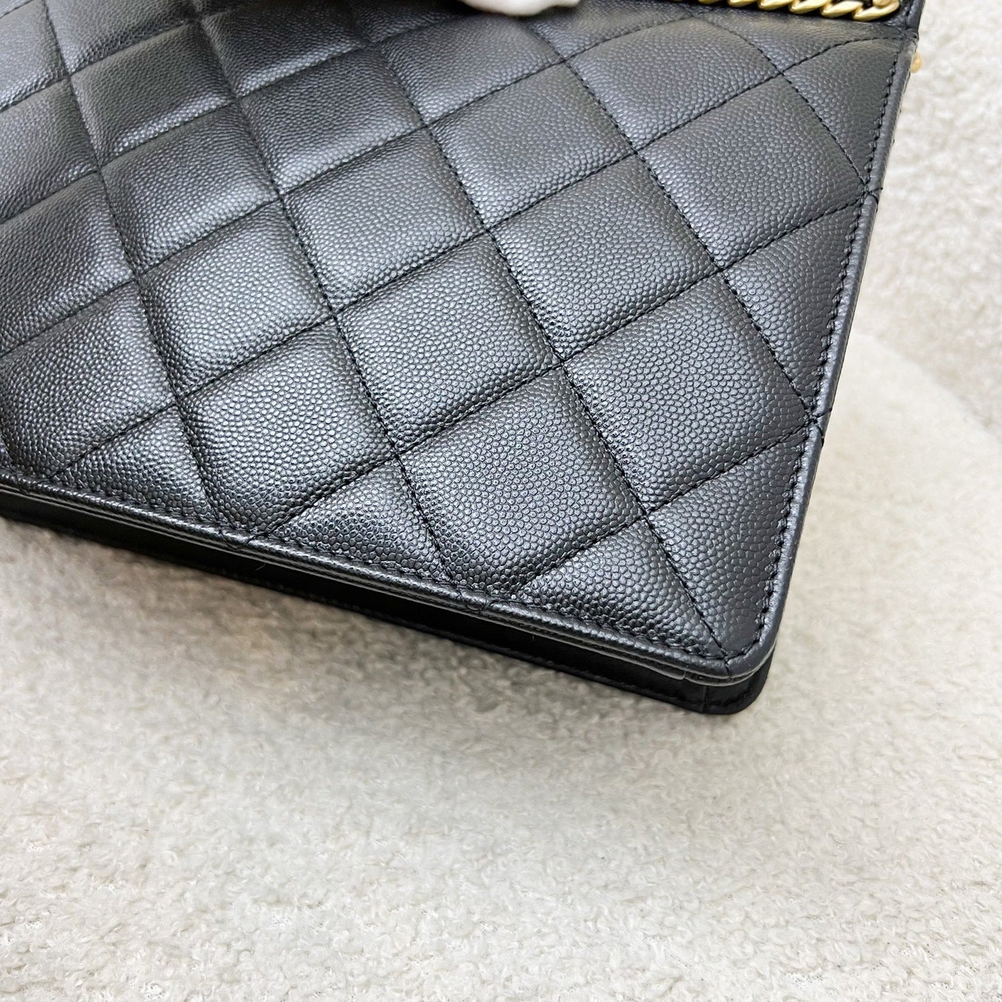 GLM-23A Seasonal Flap Bag in Black Caviar and AGHW