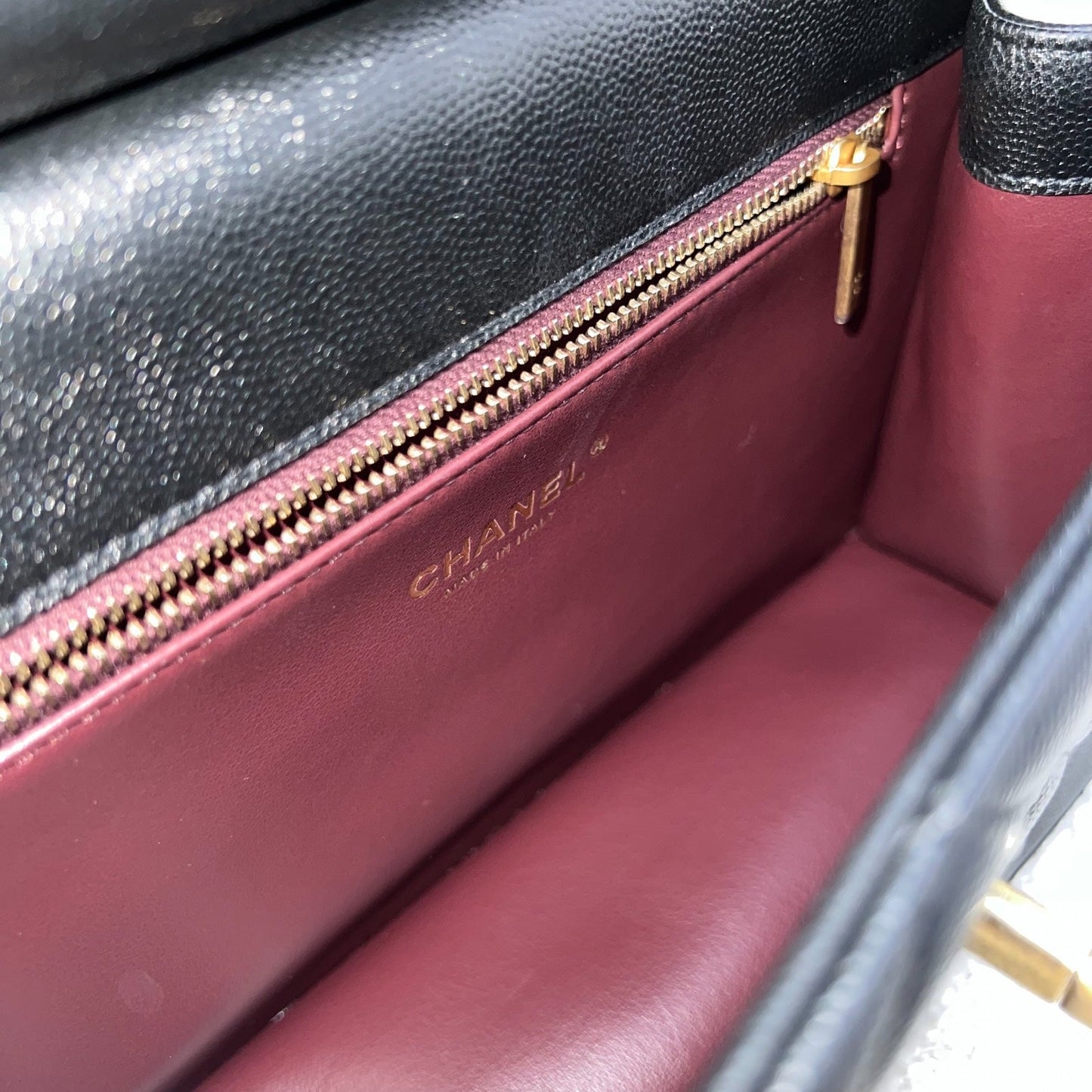 GLM-23A Seasonal Flap Bag in Black Caviar and AGHW