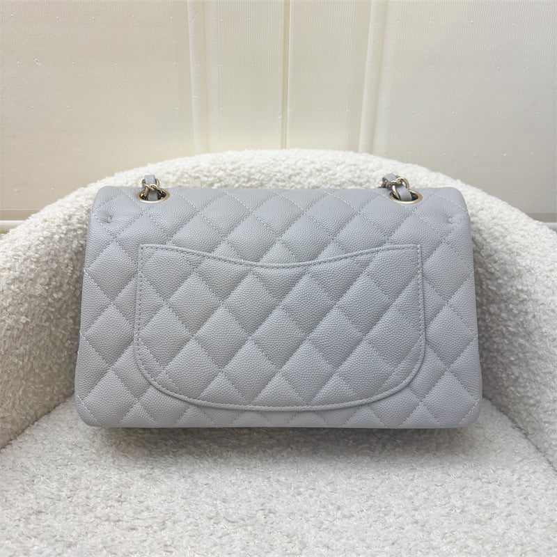 GLM-Small Classic Flap CF in 21A Dove Grey Caviar and LGHW