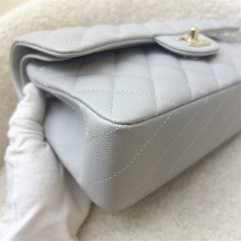GLM-Small Classic Flap CF in 21A Dove Grey Caviar and LGHW