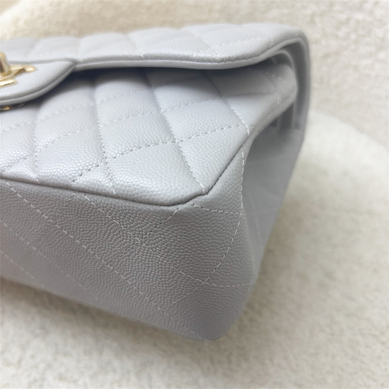 GLM-Small Classic Flap CF in 21A Dove Grey Caviar and LGHW