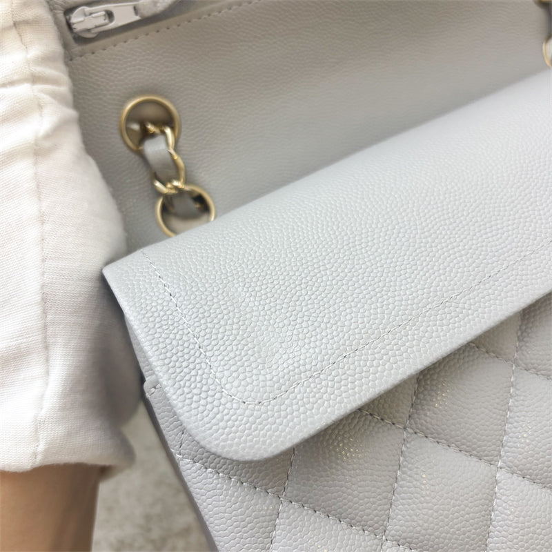 GLM-Small Classic Flap CF in 21A Dove Grey Caviar and LGHW