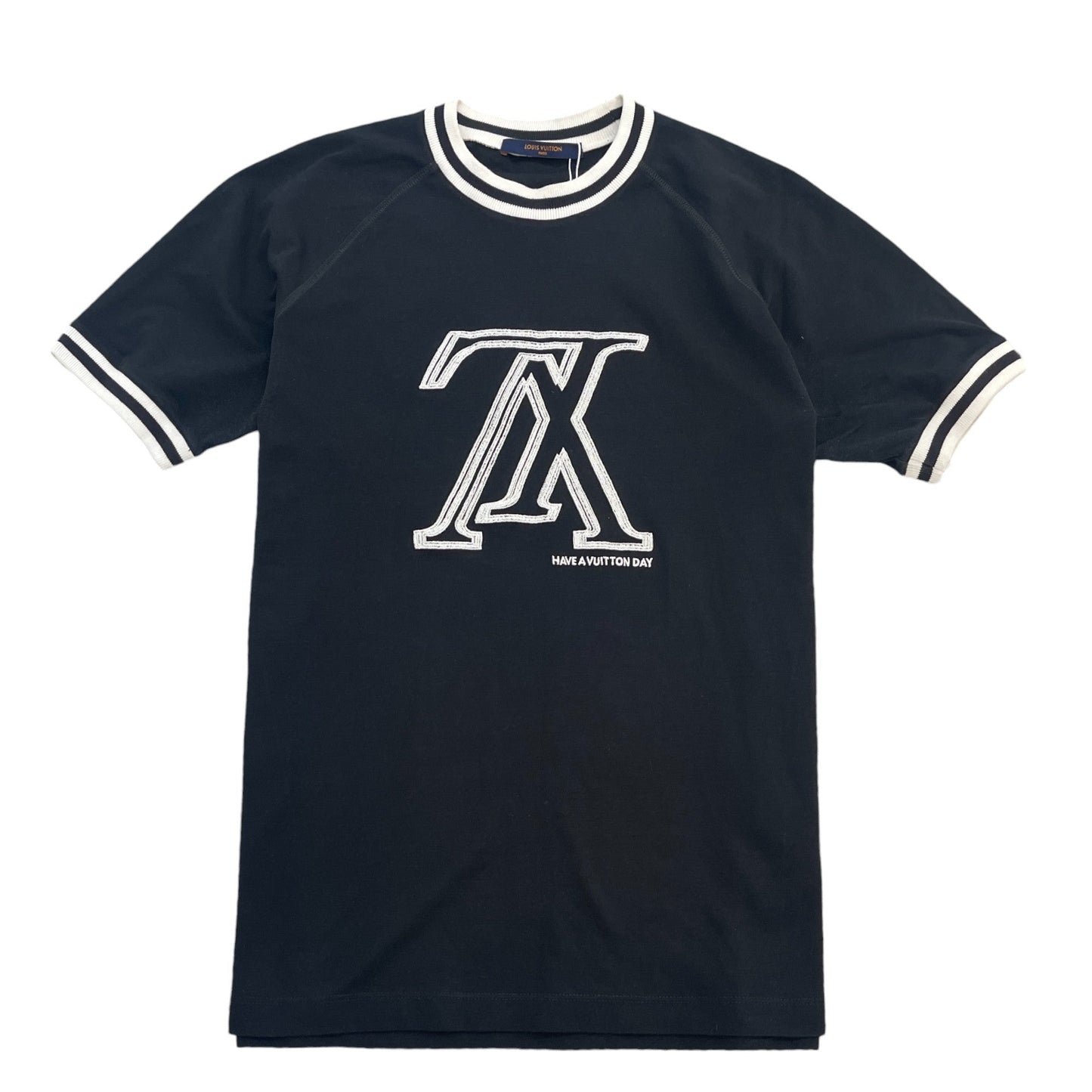Men's Embroidered Logo T-Shirt Black Size M
