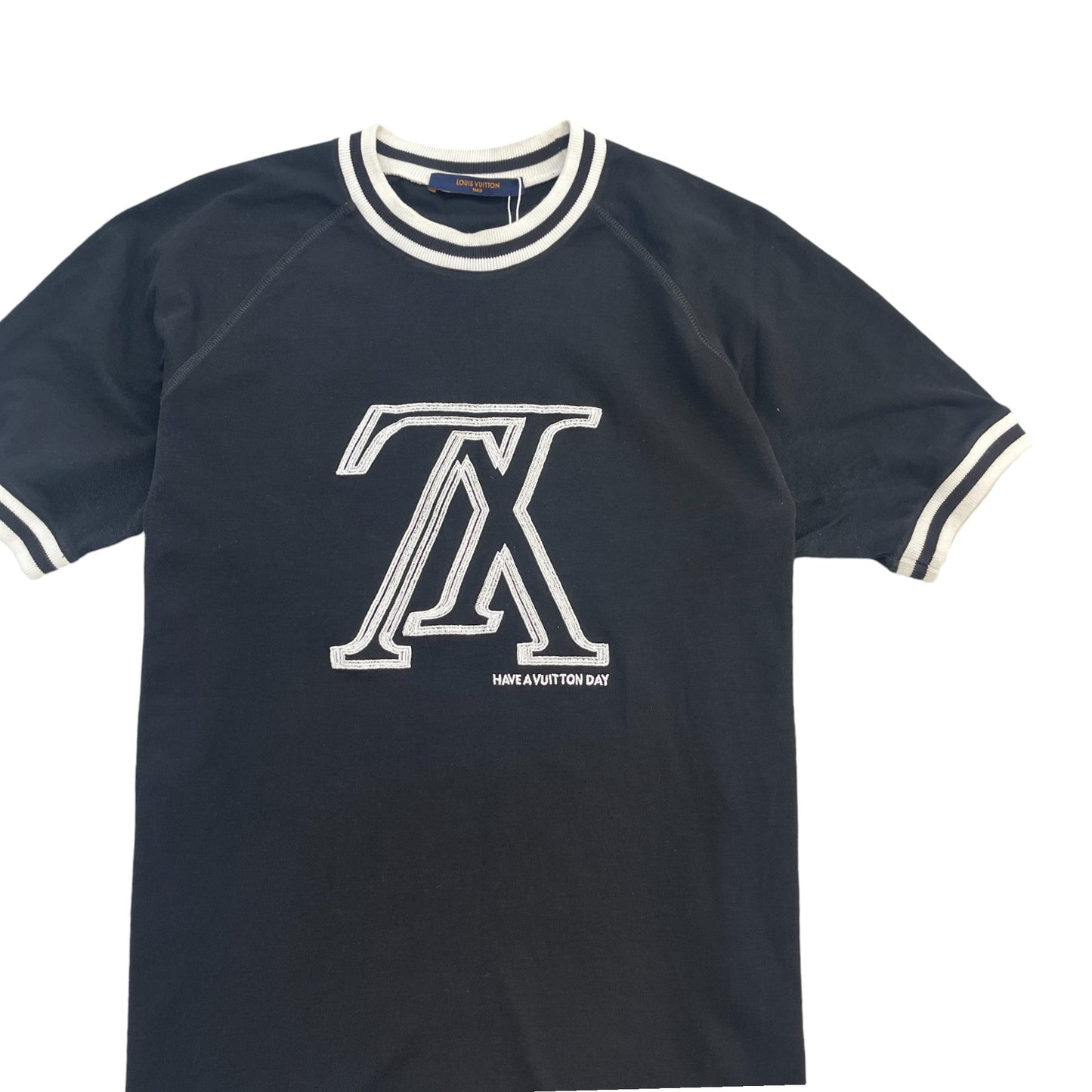 Men's Embroidered Logo T-Shirt Black Size M