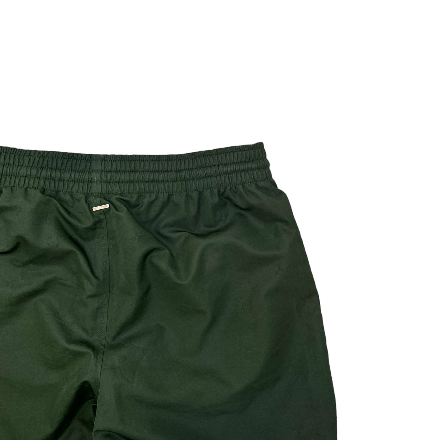 Men's Signature Monogram Swim Shorts Khaki Size S
