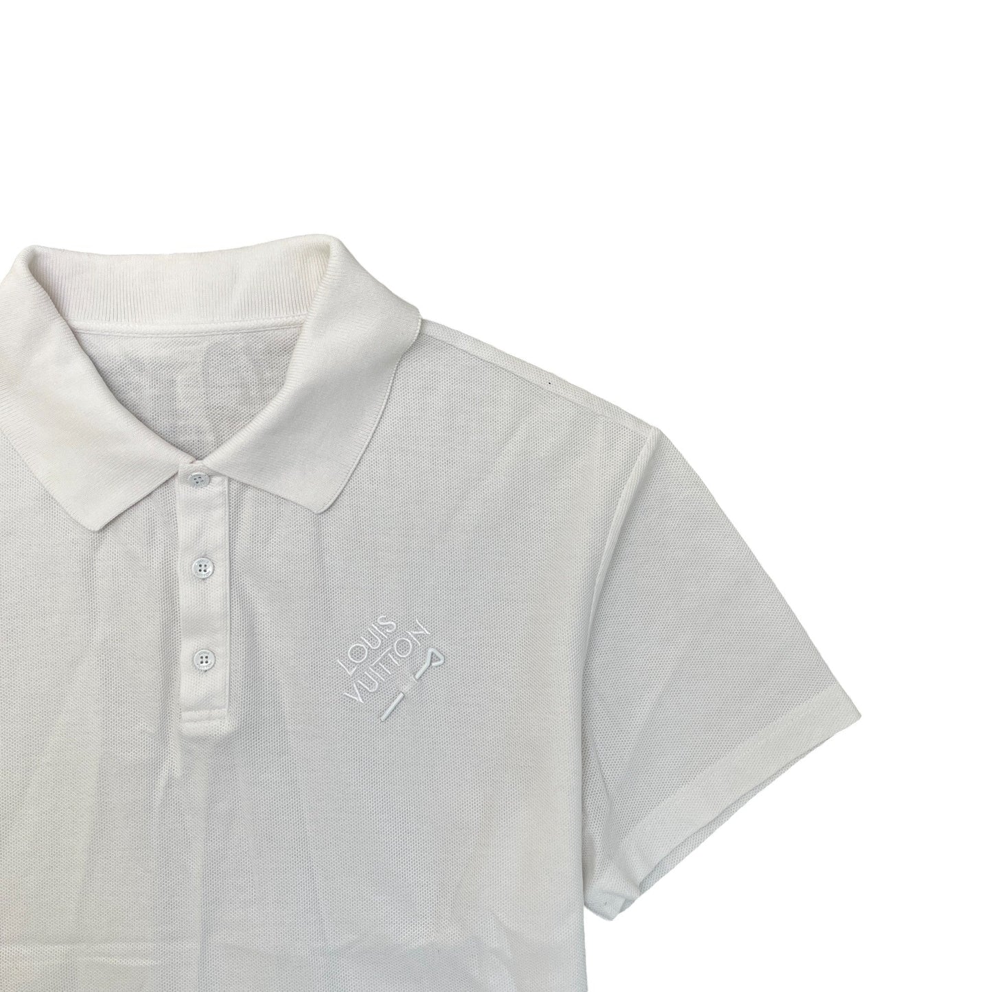 Men's Signature Embroidered Polo Shirt White Size M