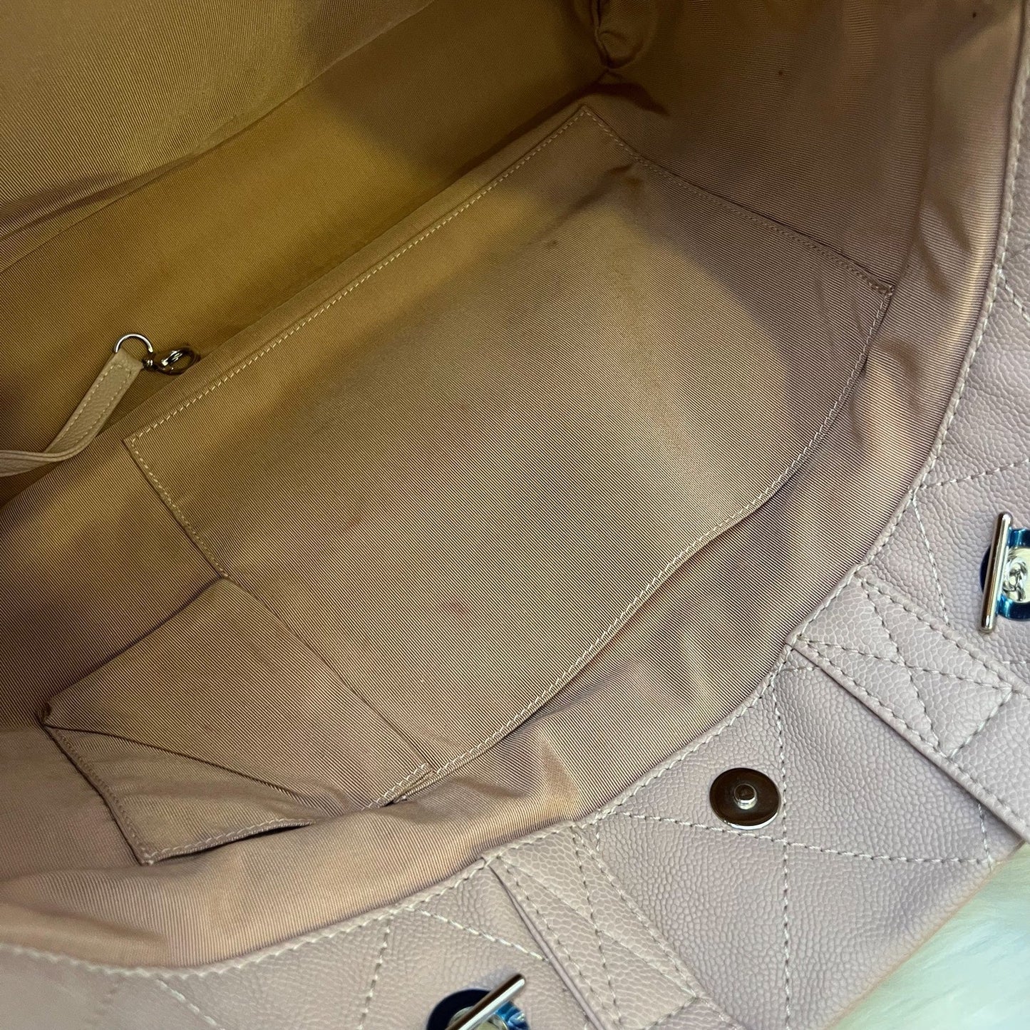 GLM-Large Quilted Tote Bag in Pink Caviar and SHW