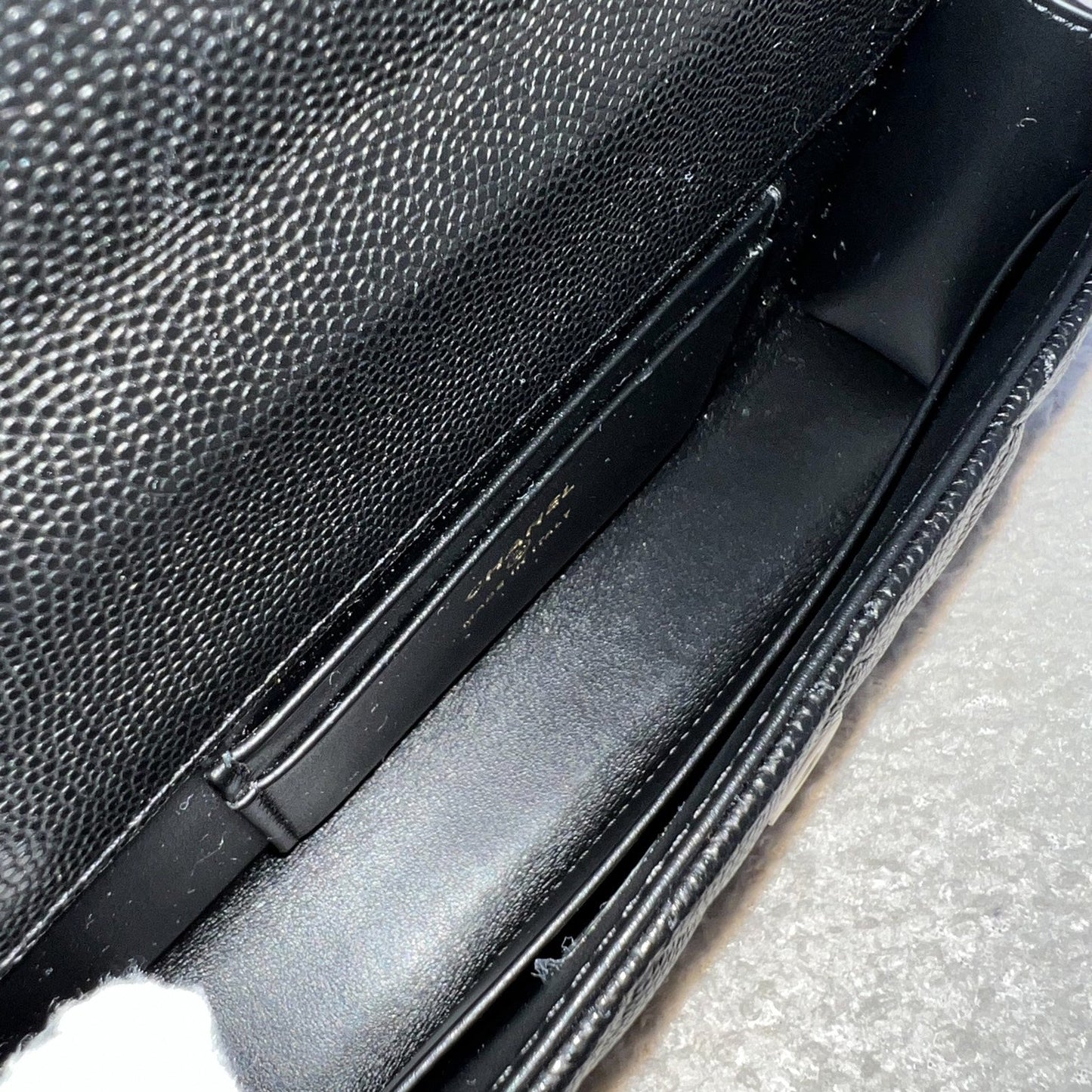 GLM-25S Top Handle Kelly Clutch with Chain in Black Caviar and GHW