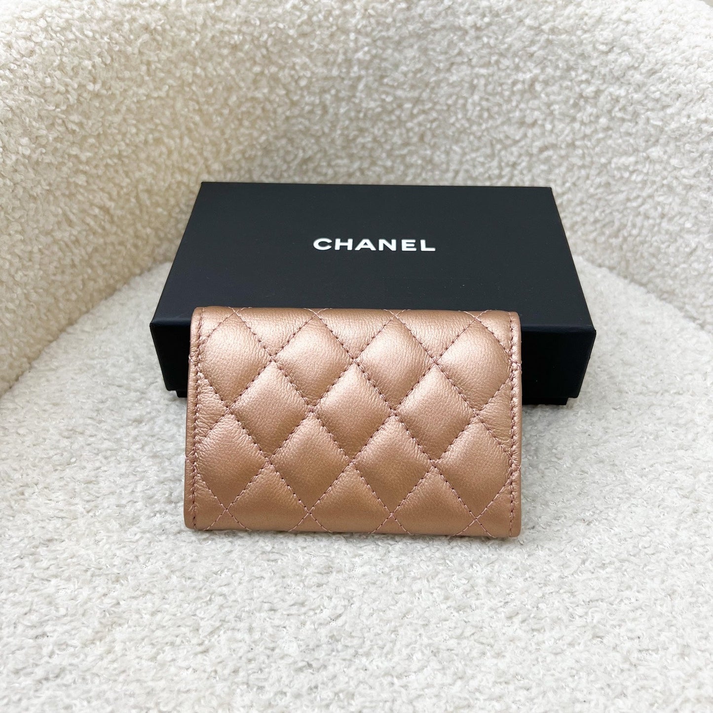 GLM-2.55 Reissue Snap Card Holder in Rose Gold Leather and RGHW