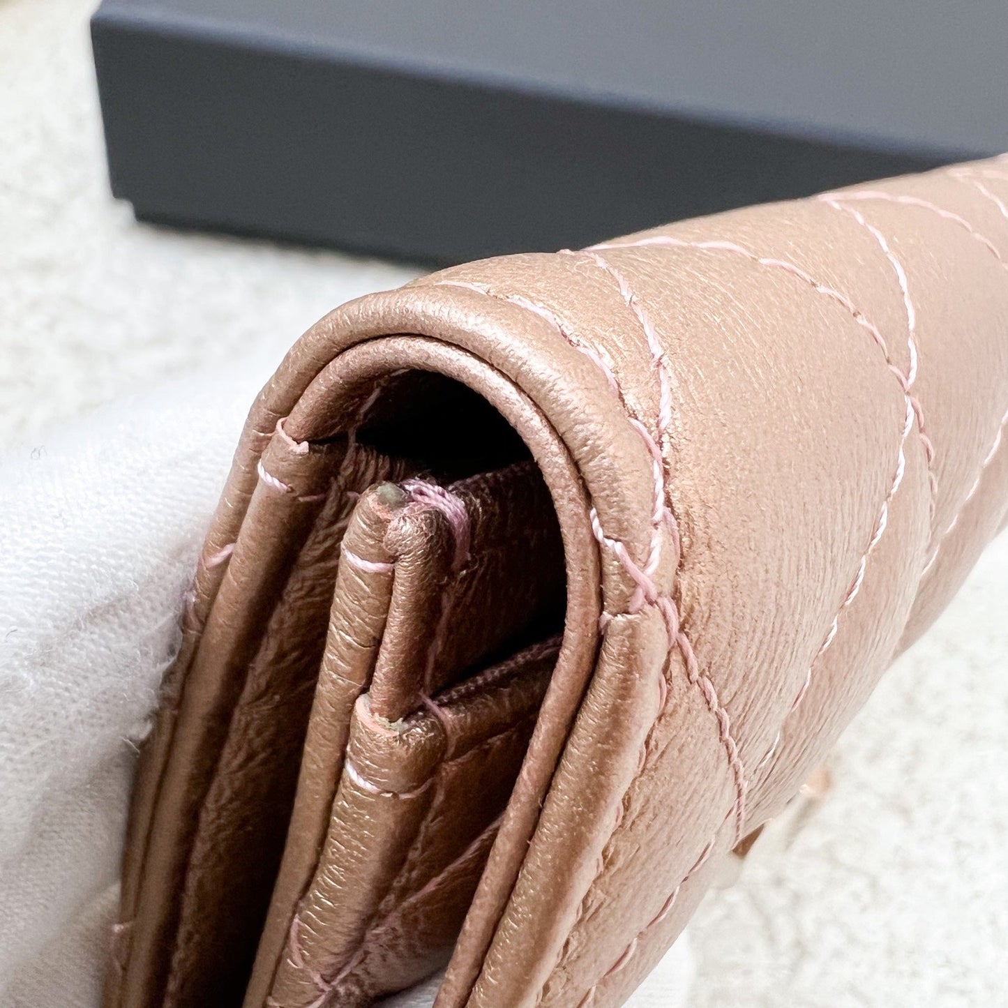 GLM-2.55 Reissue Snap Card Holder in Rose Gold Leather and RGHW