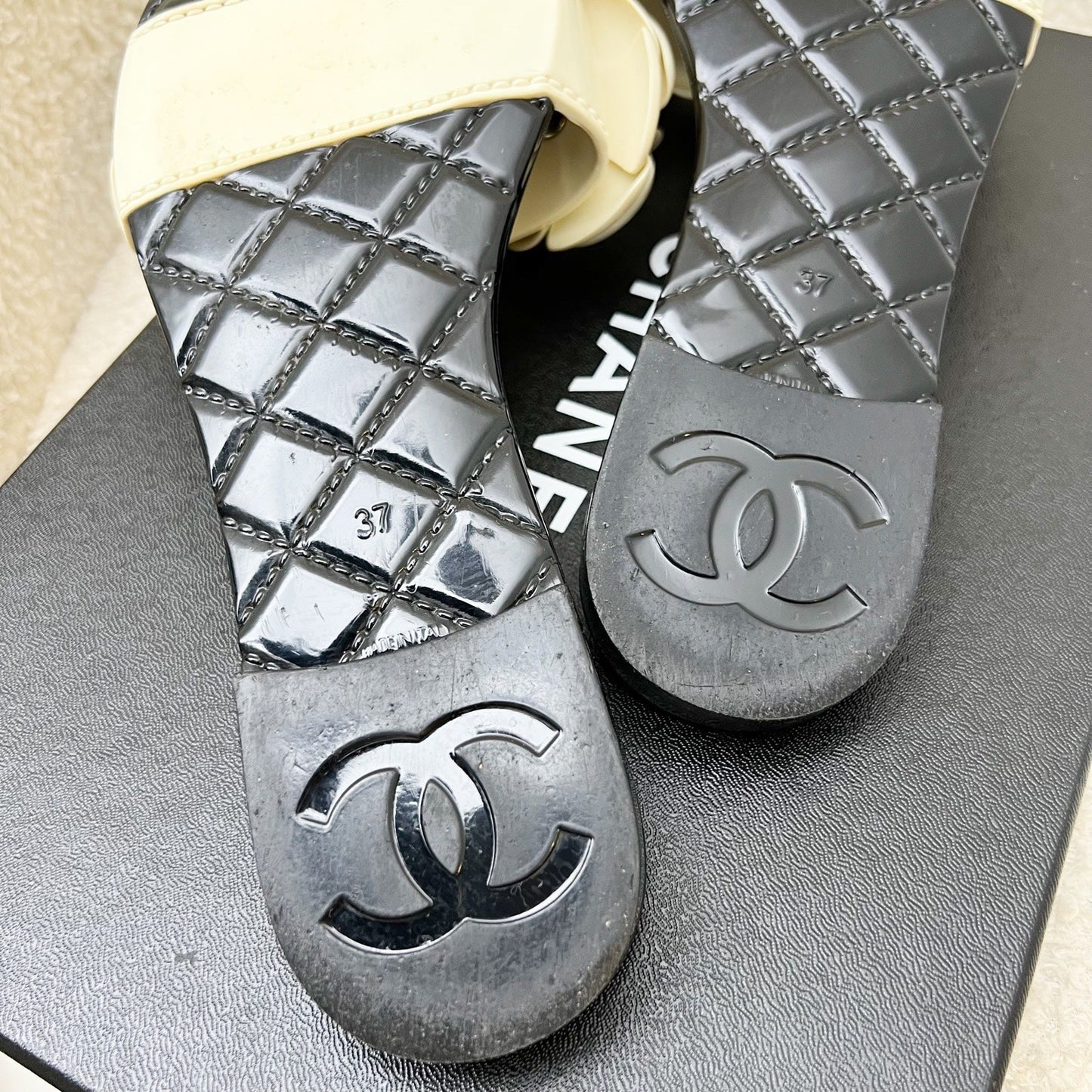 GLM-Camellia Flower Rubber Sandals Size 37