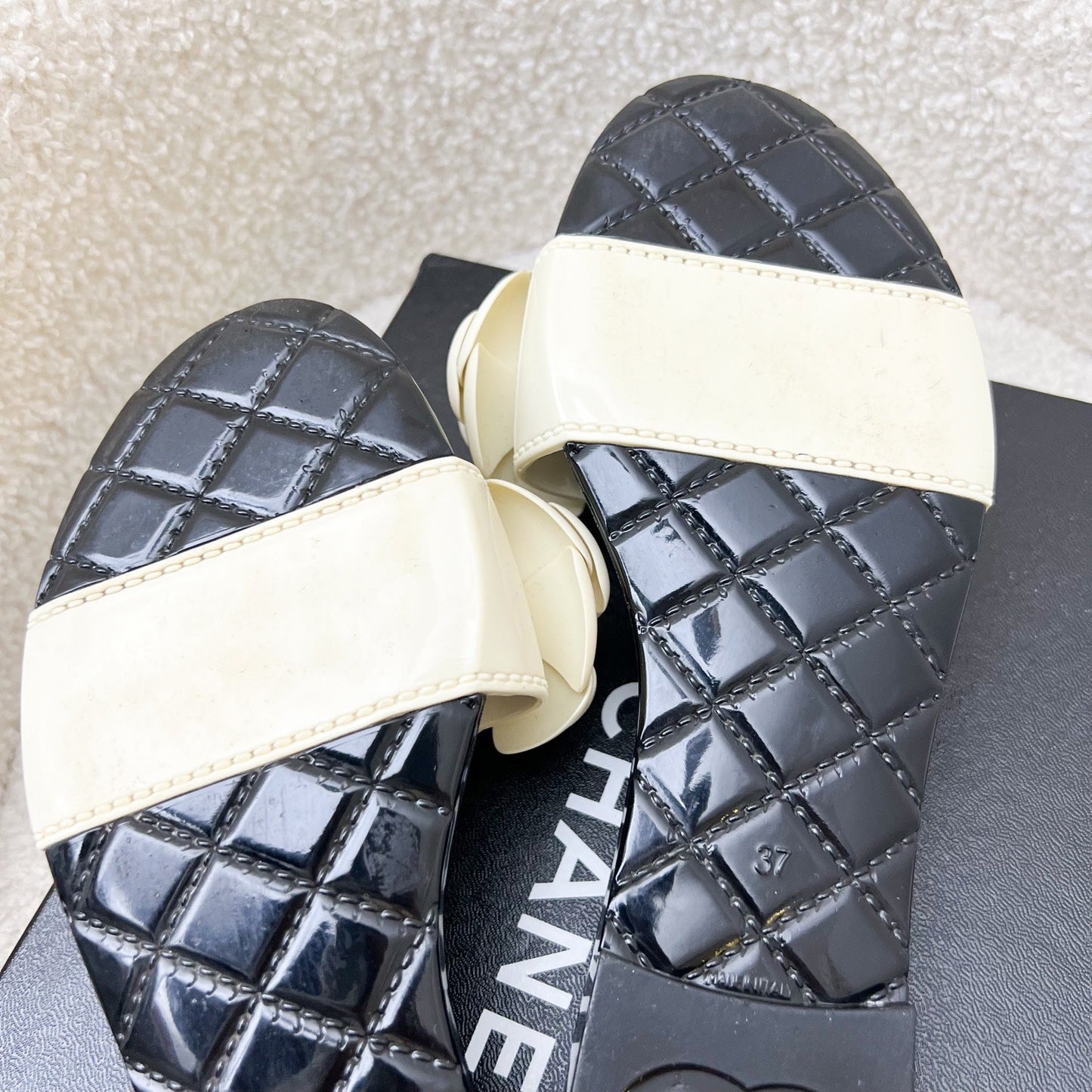 GLM-Camellia Flower Rubber Sandals Size 37