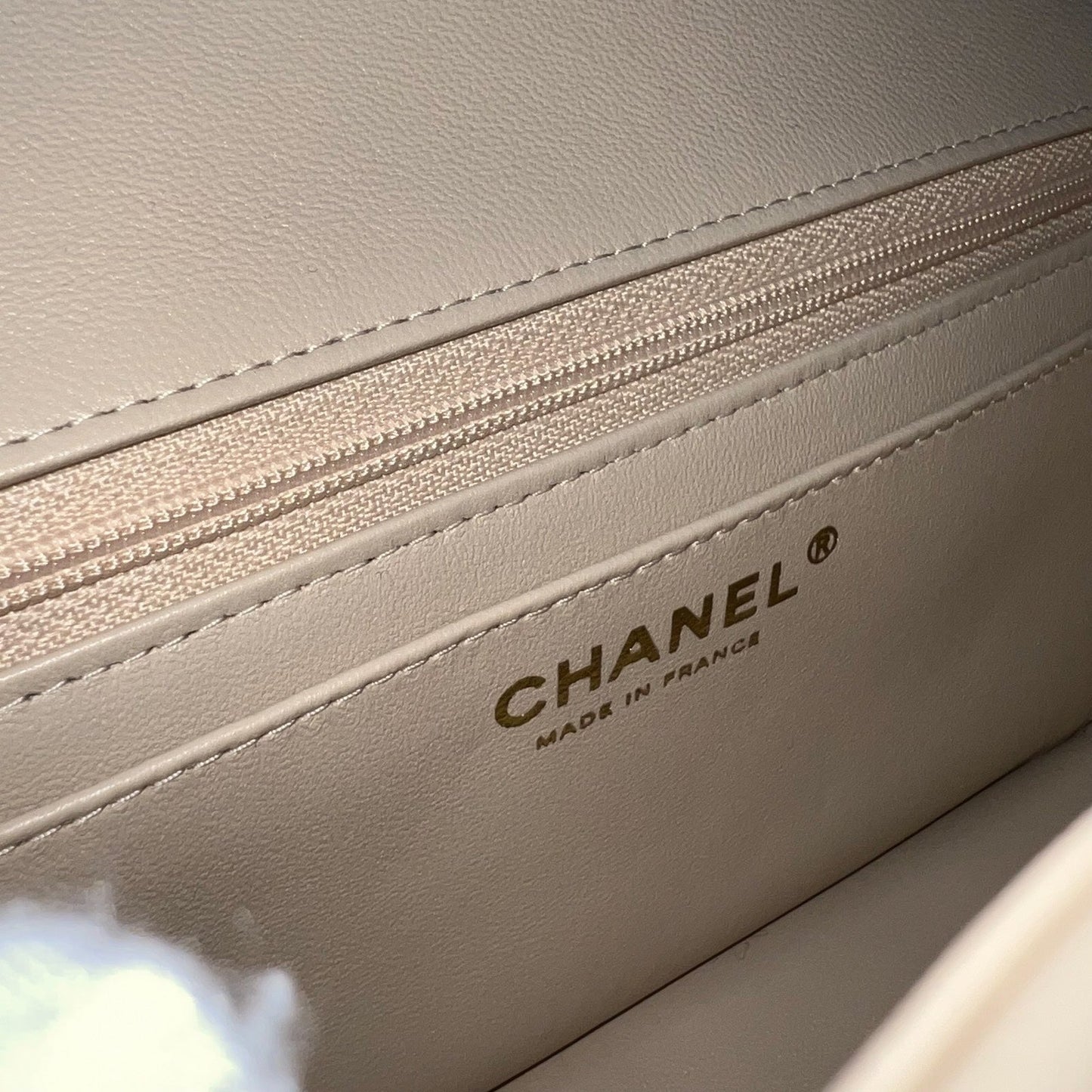 GLM-Top Handle Mini Rectangle Flap in 25P Beige Lambskin and LGHW
