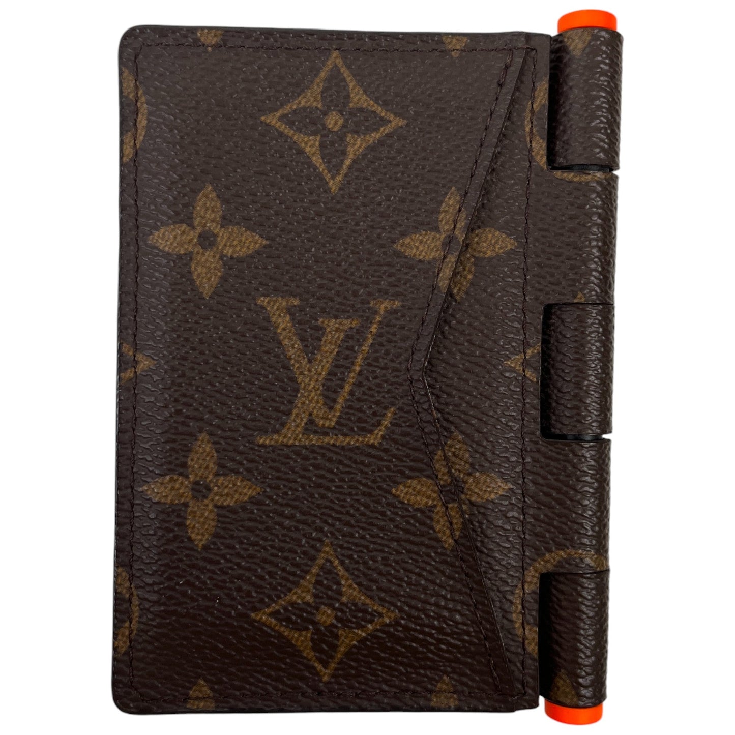 Men's Monogram Hinge Pocket Organiser Wallet Brown