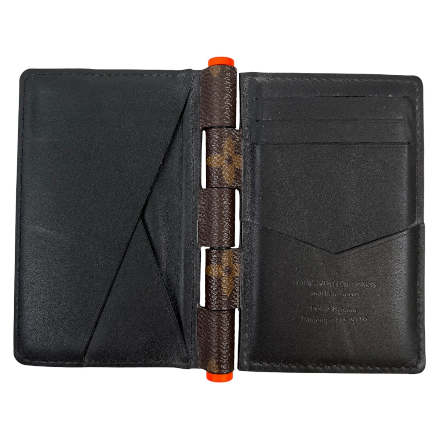Men's Monogram Hinge Pocket Organiser Wallet Brown