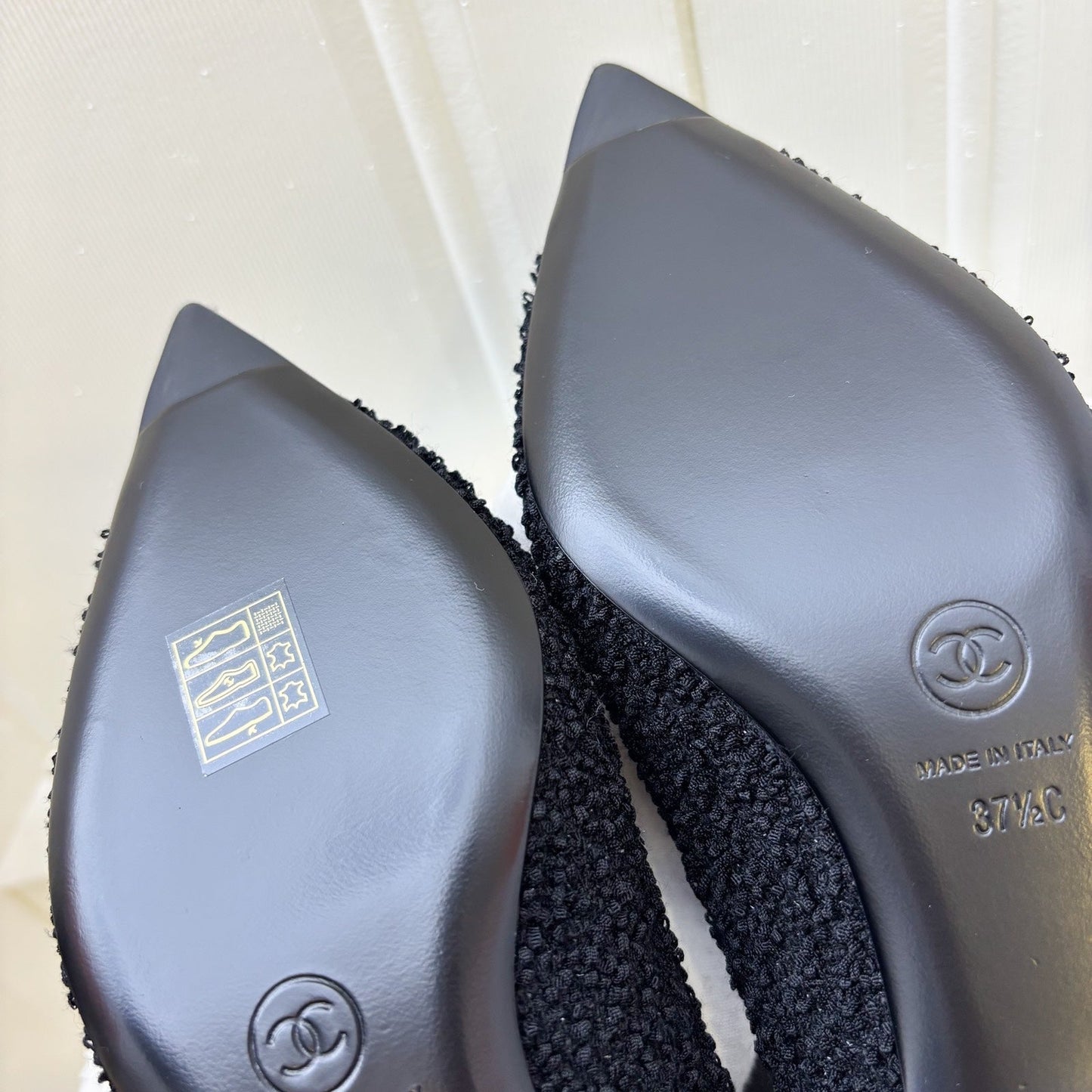 GLM-24A Mary Janes in Black Tweed and Gosgrain Sz 37.5