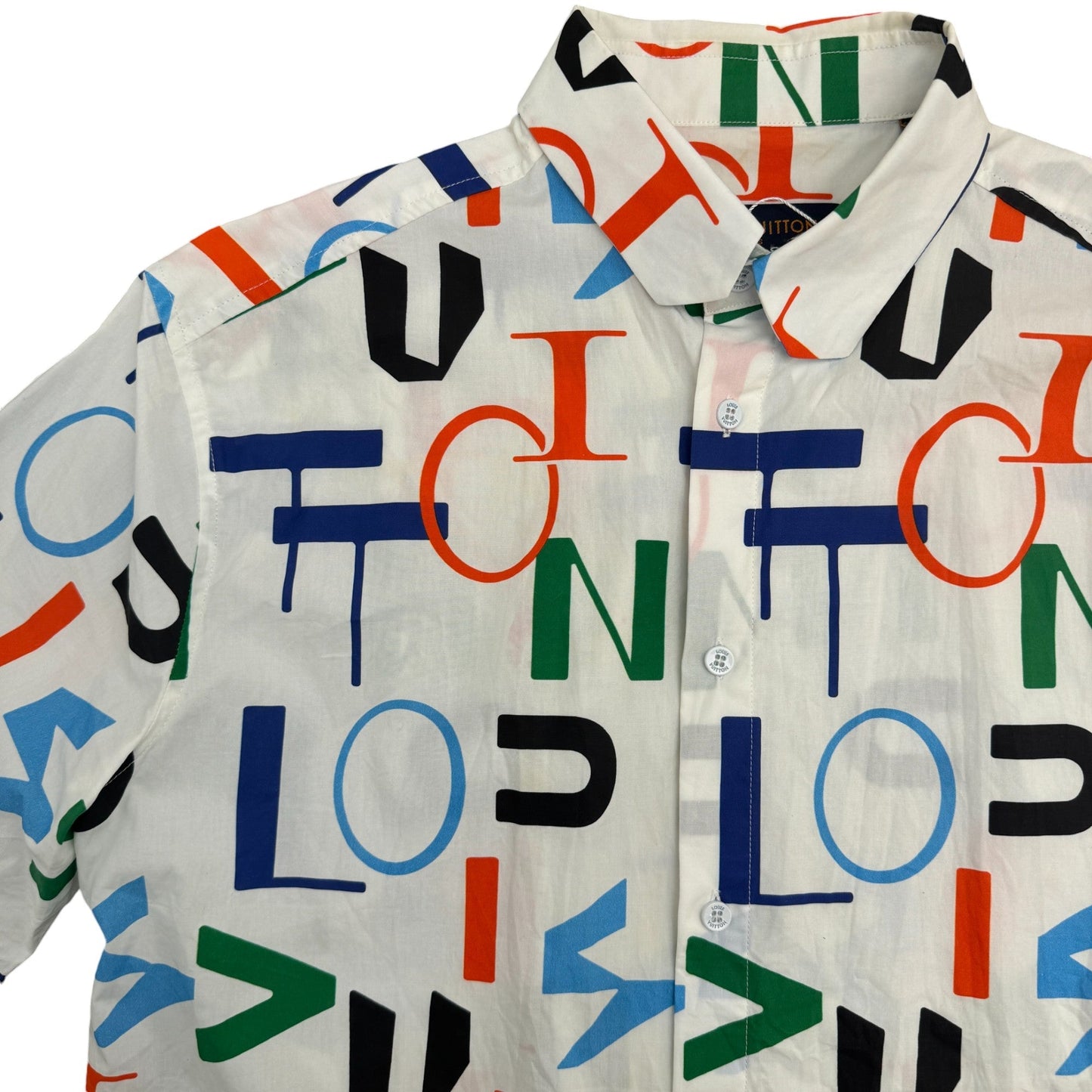 Men's Logomania Short Sleeve Shirt White Size L