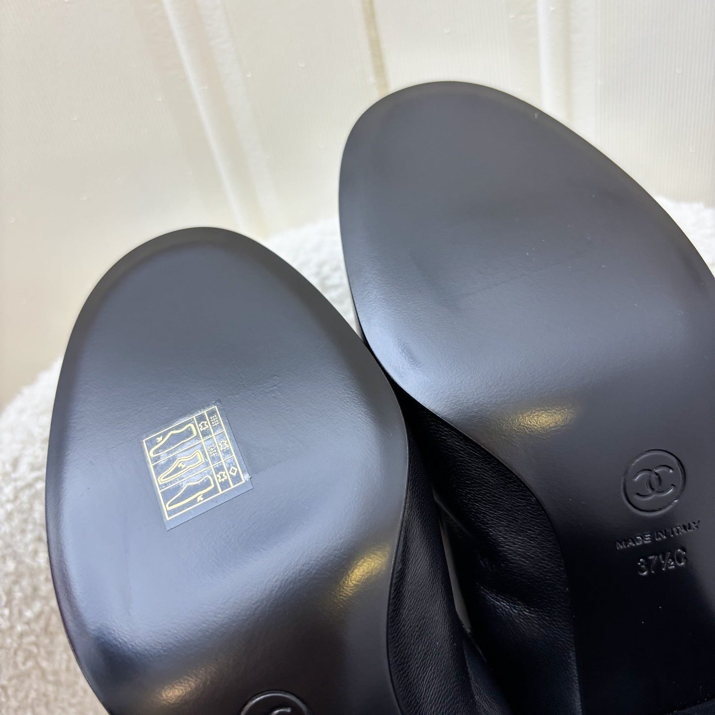 GLM-24A Mary Janes with Gold Charms and Buckle in Black Lambskin and AGHW Sz 37.5