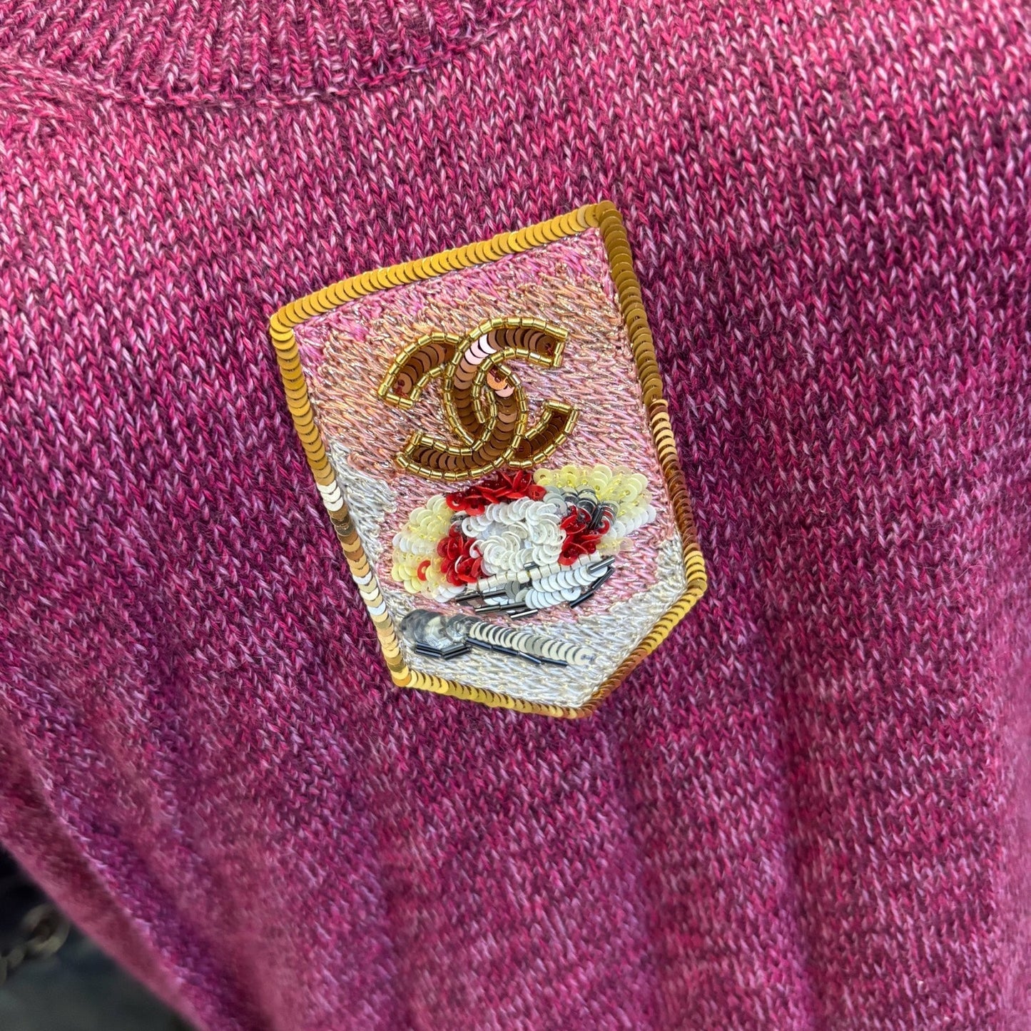 GLM-24A Seasonal Vest with Embroidered GLM- Logo Crest in Dark Mauve Cashmere Sz 36