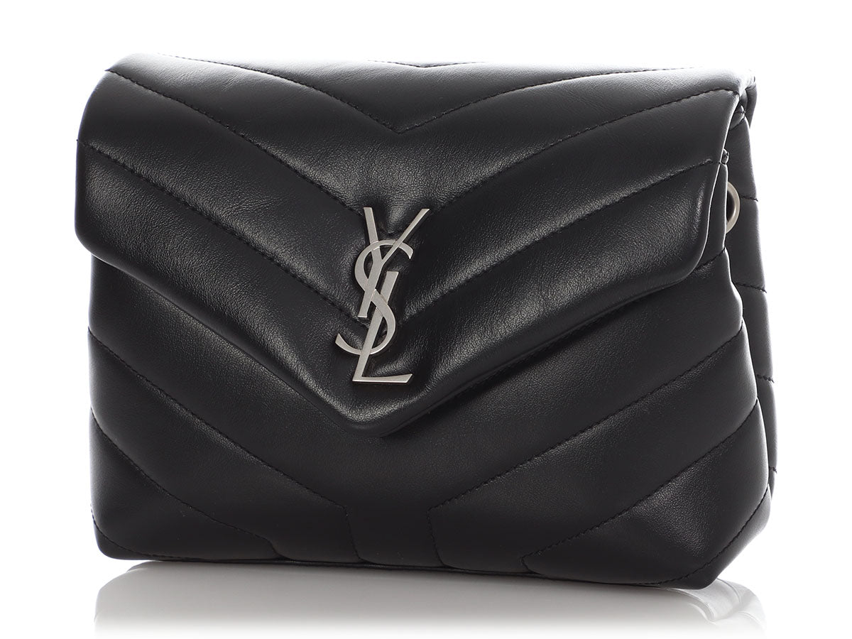Saint Laurent Black MatelassÃ© Loulou Toy Bag