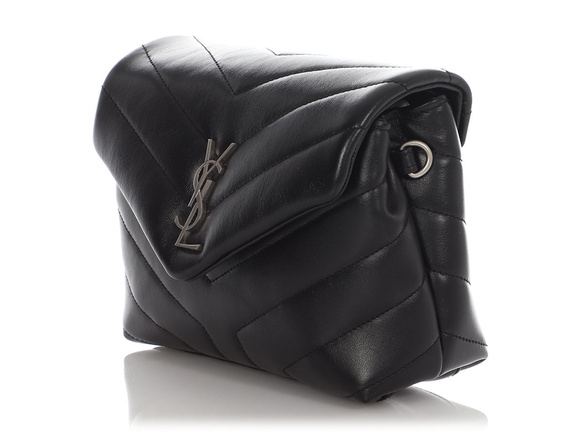 Saint Laurent Black MatelassÃ© Loulou Toy Bag