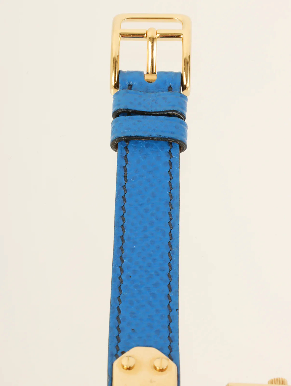 HERMES 1995 Made Kelly Watch Gold/Blue