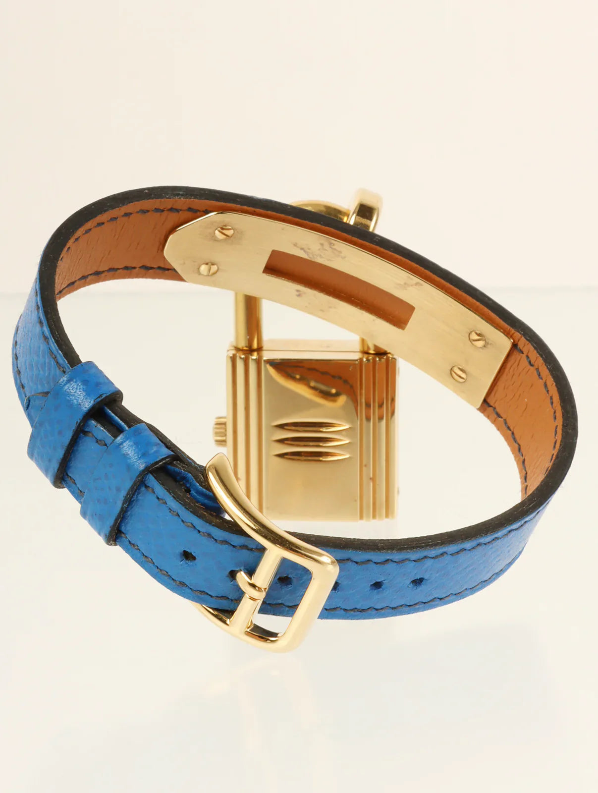 HERMES 1995 Made Kelly Watch Gold/Blue