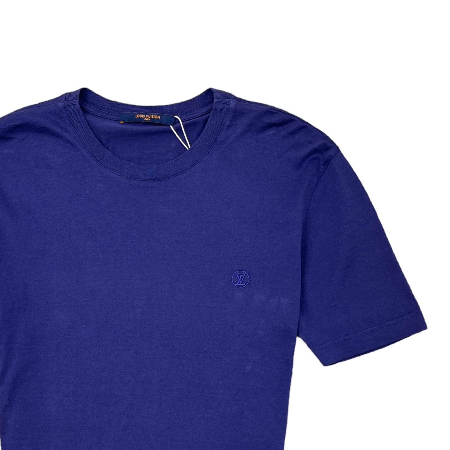 Men's Embroidered Logo T-Shirt Blue Size S