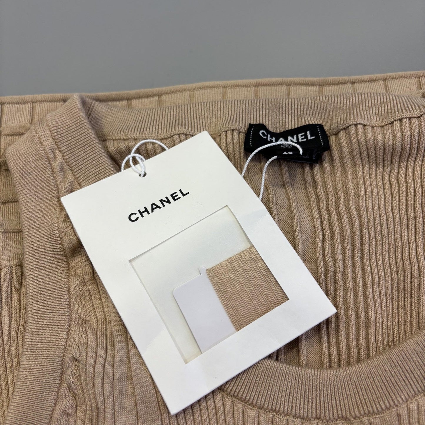 GLM-25P Tank Top with GLM- Logo in Dark Beige Cotton Sz 40