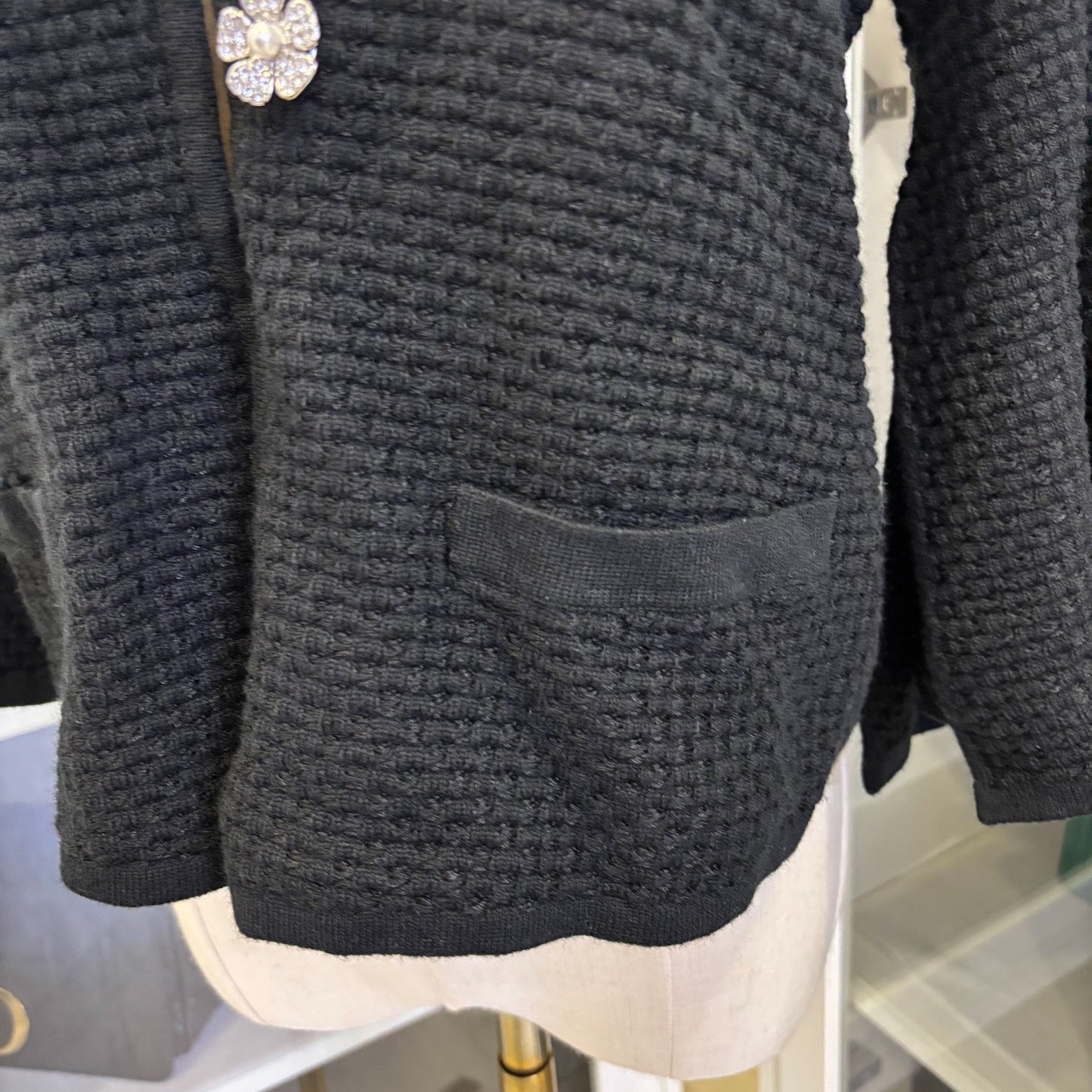 GLM-25P Cape Cardigan in Black Viscose and Cashmere Sz 36