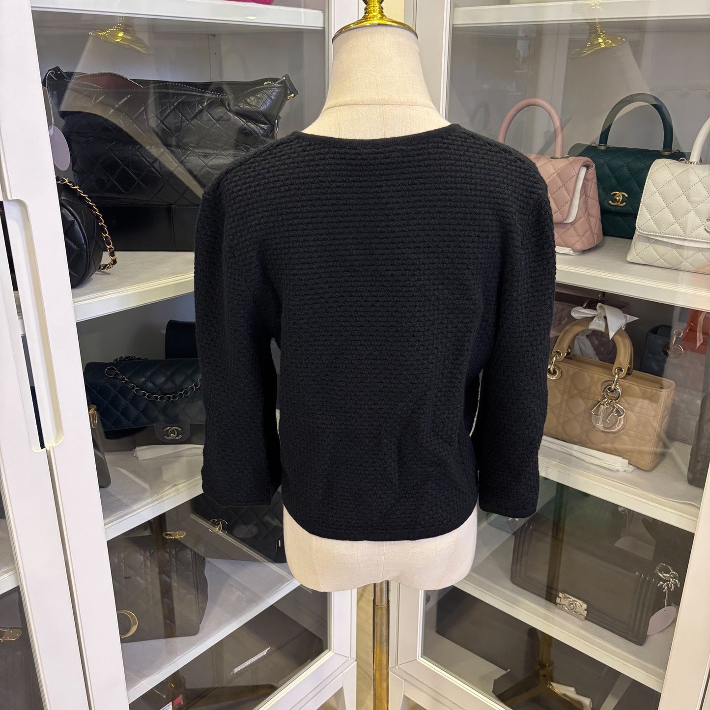 GLM-25P Cape Cardigan in Black Viscose and Cashmere Sz 36