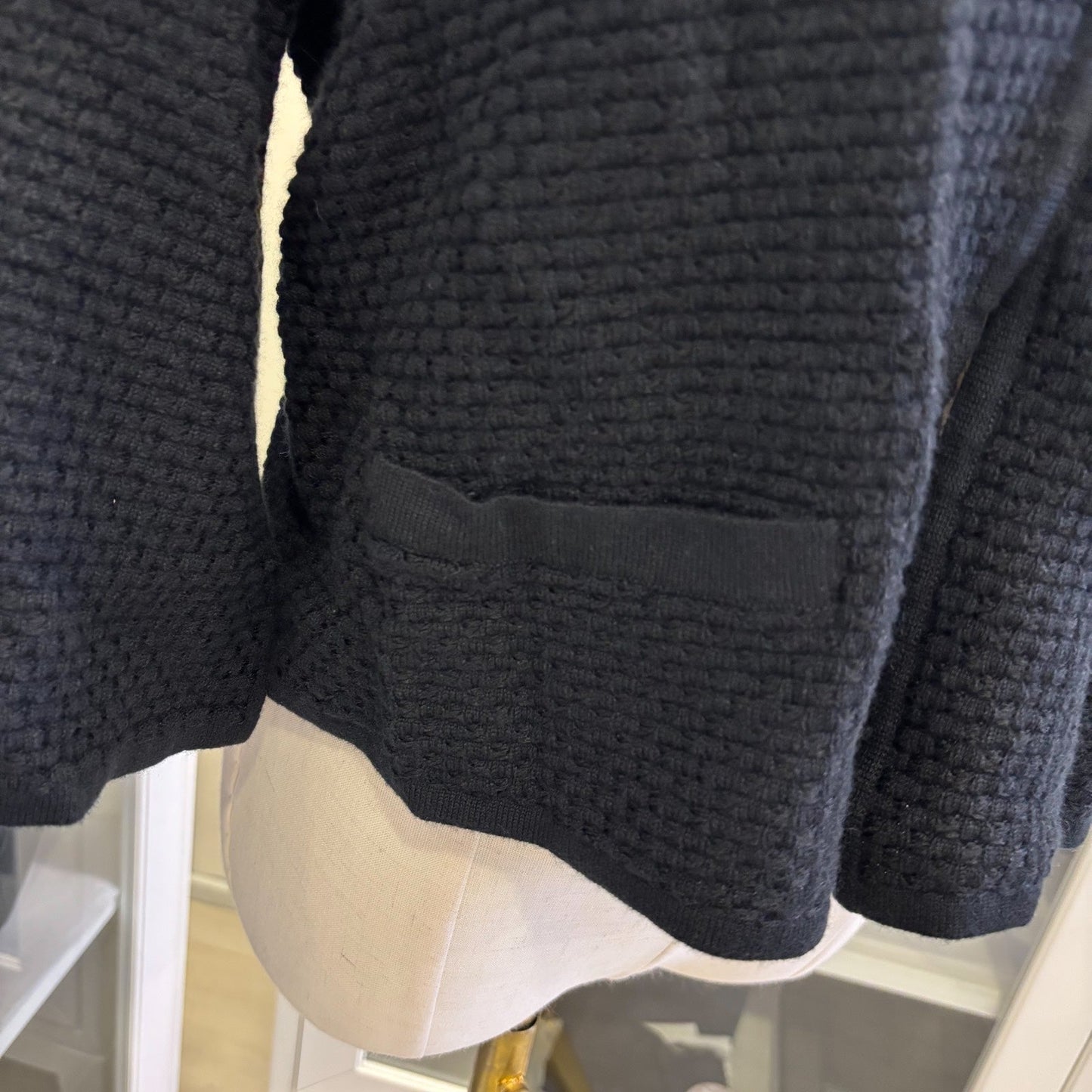GLM-25P Cape Cardigan in Black Viscose and Cashmere Sz 36