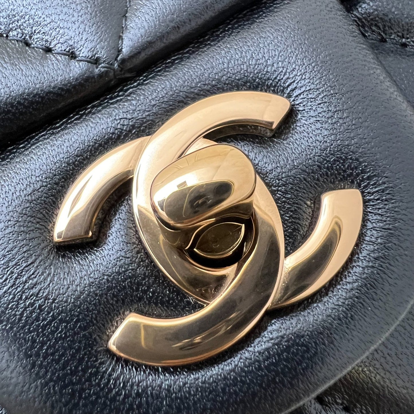 GLM-Classic Mini Rectangular Flap in Black Lambskin and Rose Gold HW RGHW (Model: A69900)