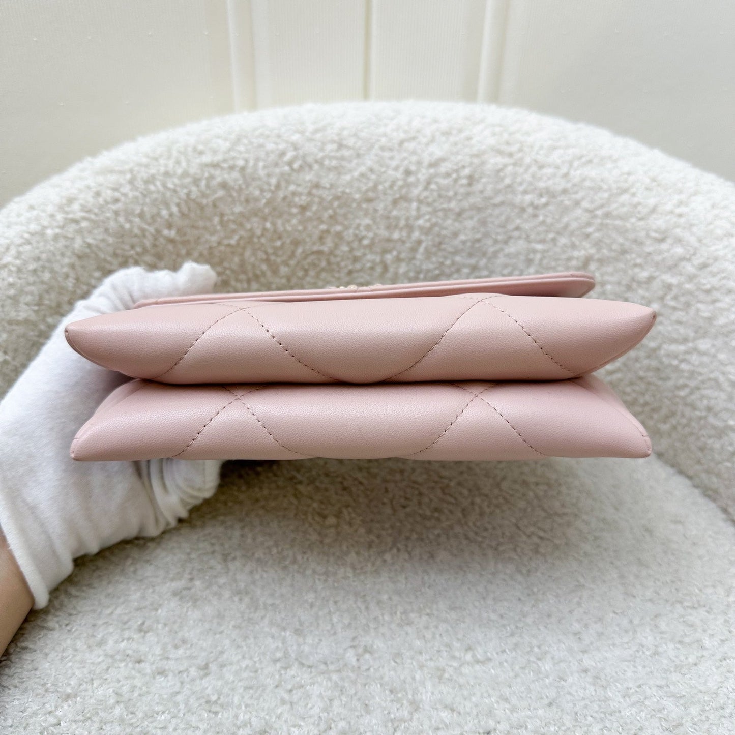 GLM-19 Wristlet / Clutch in Pink Lambskin and 3-tone HW