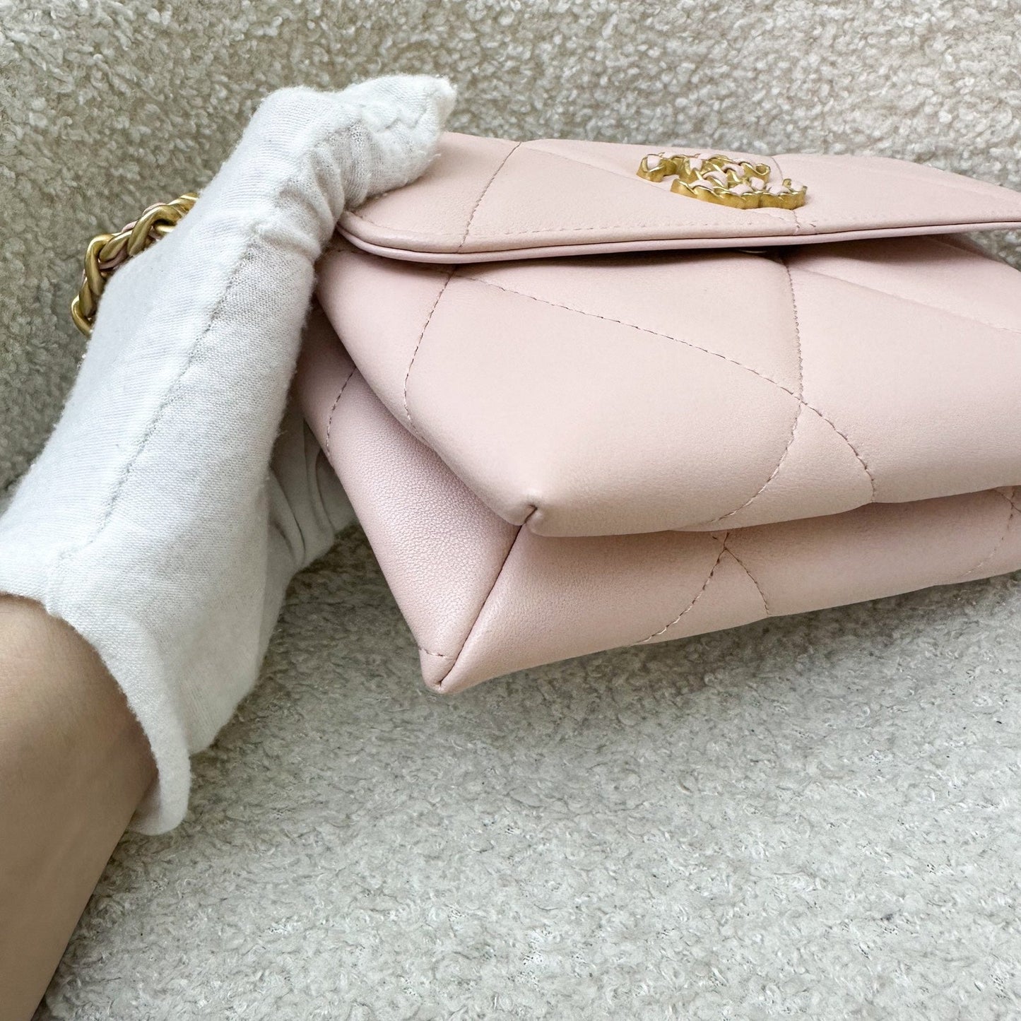 GLM-19 Wristlet / Clutch in Pink Lambskin and 3-tone HW