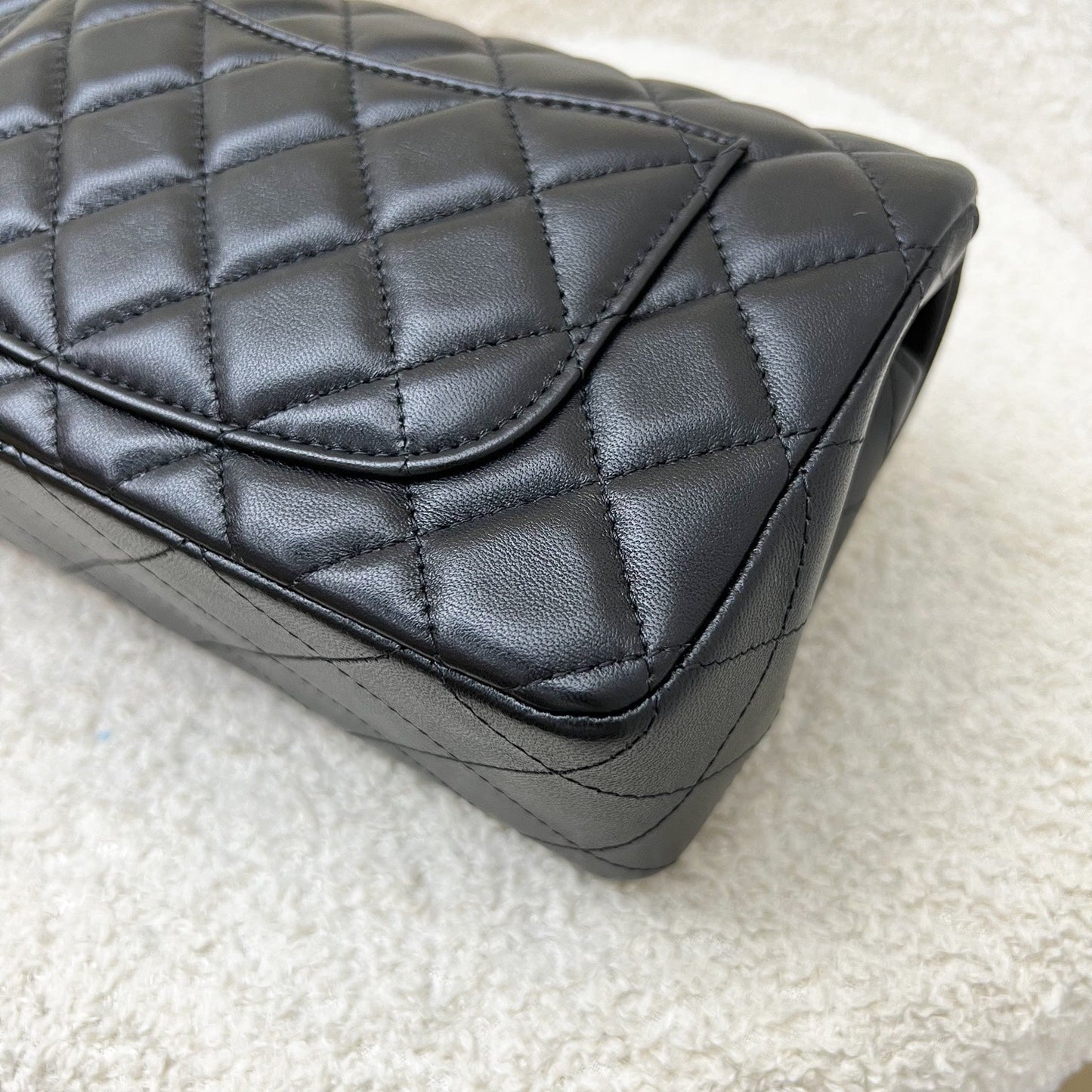 GLM-Classic Mini Rectangular Flap in Black Lambskin and Rose Gold HW RGHW (Model: A69900)